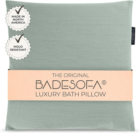 BADESOFA® Luxury Bath Pillow M - Lusciously Soft & Comfortable Tub Pillow for Bathtub - Washable & Quick-Drying Bath Back Pillow - Non-Slip Full Body Tub Pillow - Luxury Spa Cushion in Green