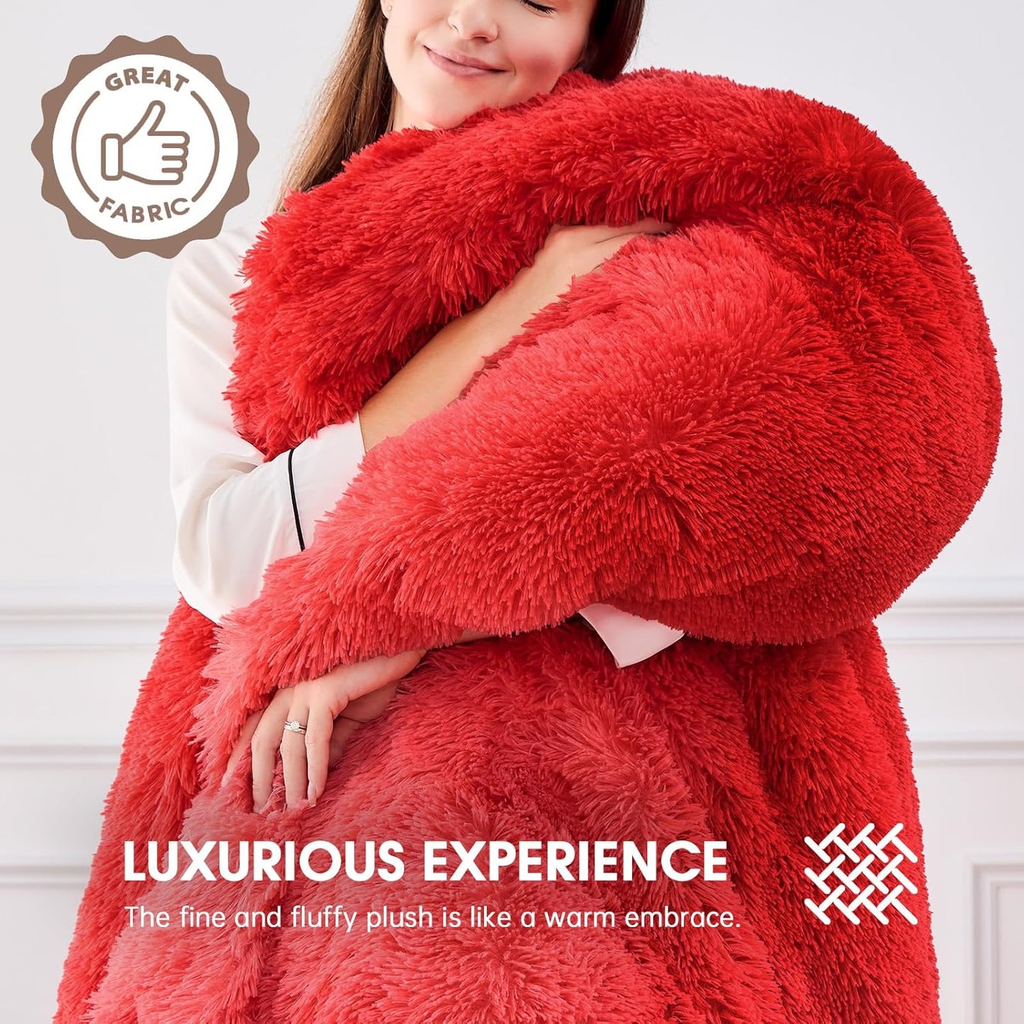 Heated Electric Blanket Queen,Warm Winter Birthday Gifts for Women Her Grandma–Faux Fur with Soft Sherpa,10 Heat Settings,5 Time Settings with Fast Heating, 84x90, Ruby Wine