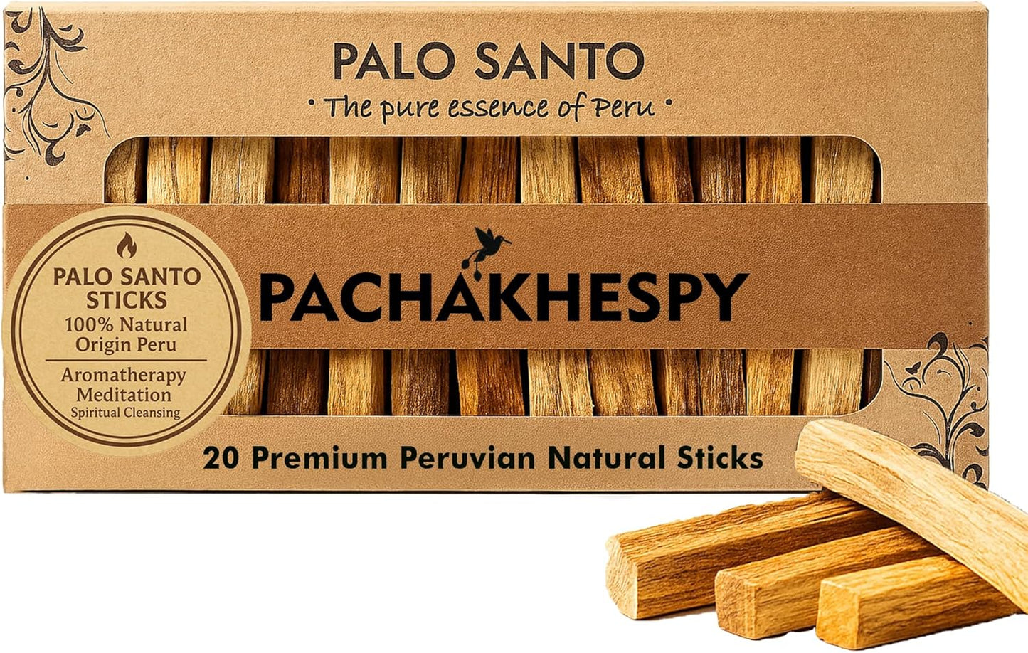 Palo Santo Sticks Authentic Smudging Peru 20 Pack for Energy Cleansing Aromatherapy Meditation 100% Natural Ethically Sourced Sustainable Holy Wood Wild Harvested Premium Palo Santo Incense Quality