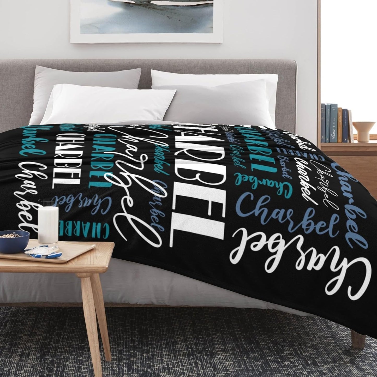 Name Blanket Personalized Blanket for Adult Kids Flannel Customize Throw Blanket Custom (Color 13, 60 x 80 Inches)