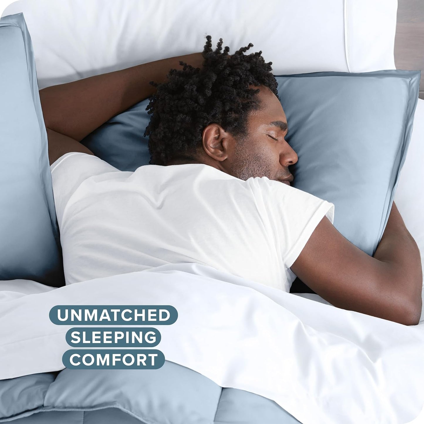 Bare Home Bedding Duvet Cover King Size - Premium 1800 Super Soft Collection - Lightweight, Cooling - Soft Breathable Bedding Duvet Cover (King, Dusty Blue)