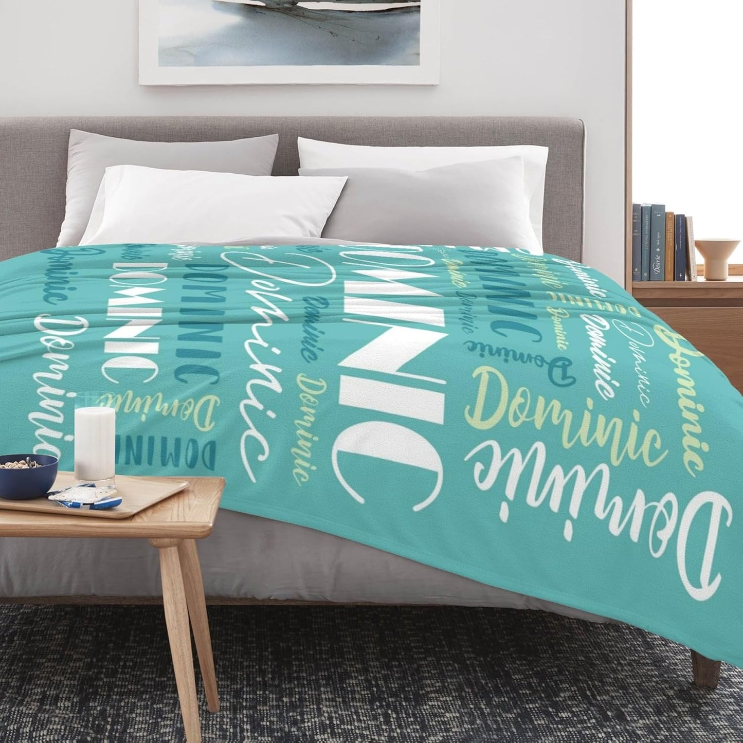 Name Blanket Personalized Blanket for Adult Kids Flannel Customize Throw Blanket Custom (Color 20, 40 x 50 Inches)