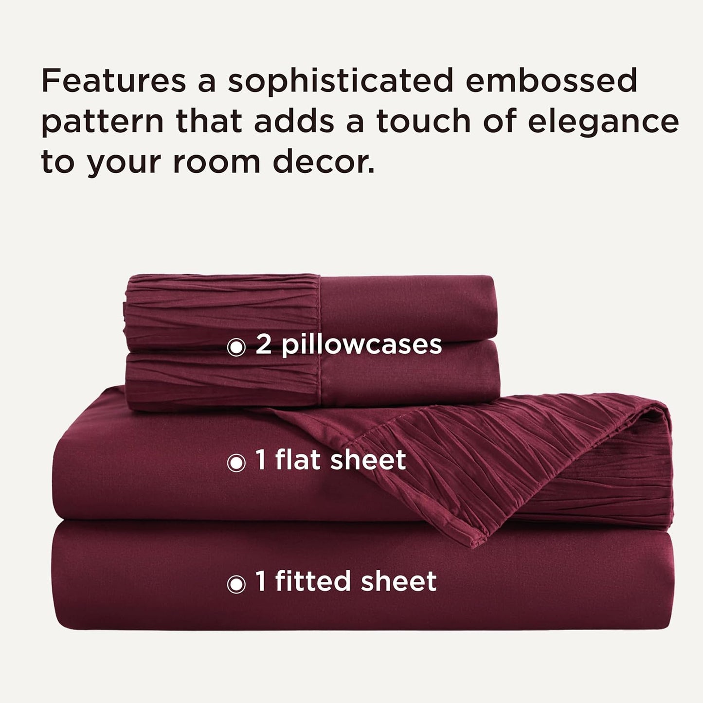 Bedsure California King Sheet Sets - 4 Pieces Soft Cal King Sheets - Breathable & Cooling - Hotel Luxury - Easy Care Polyester Microfiber Bedding for Women, Men, Red