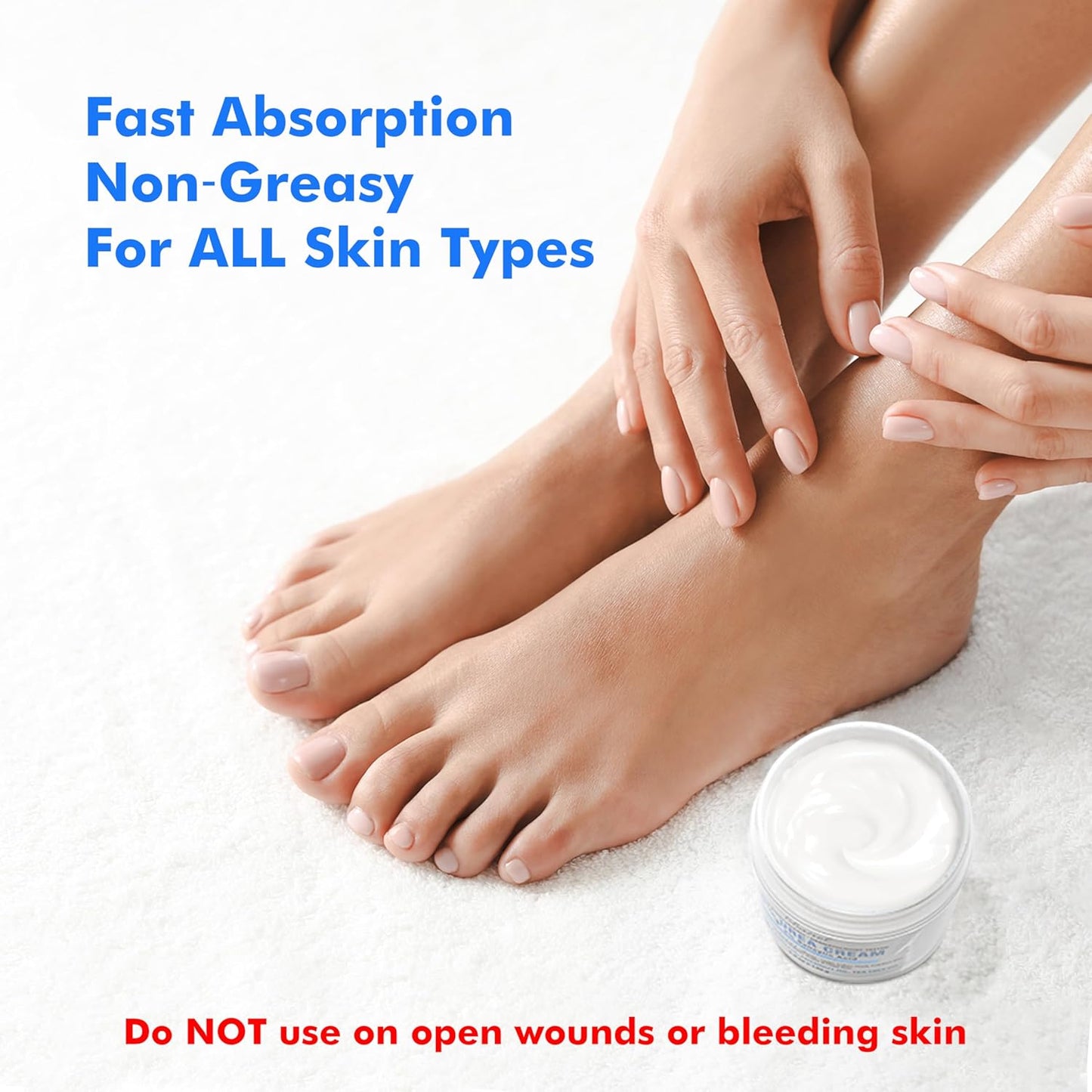 Ebanel Urea Cream 40% plus Salicylic Acid 2%, Foot Cream for Dry Cracked Heels Feet Knees Elbows Hands, Foot Dead Skin Cuticle Callus Remover Toenail Softener, Keratolytic Skin Barrier Repair, 2-Pack