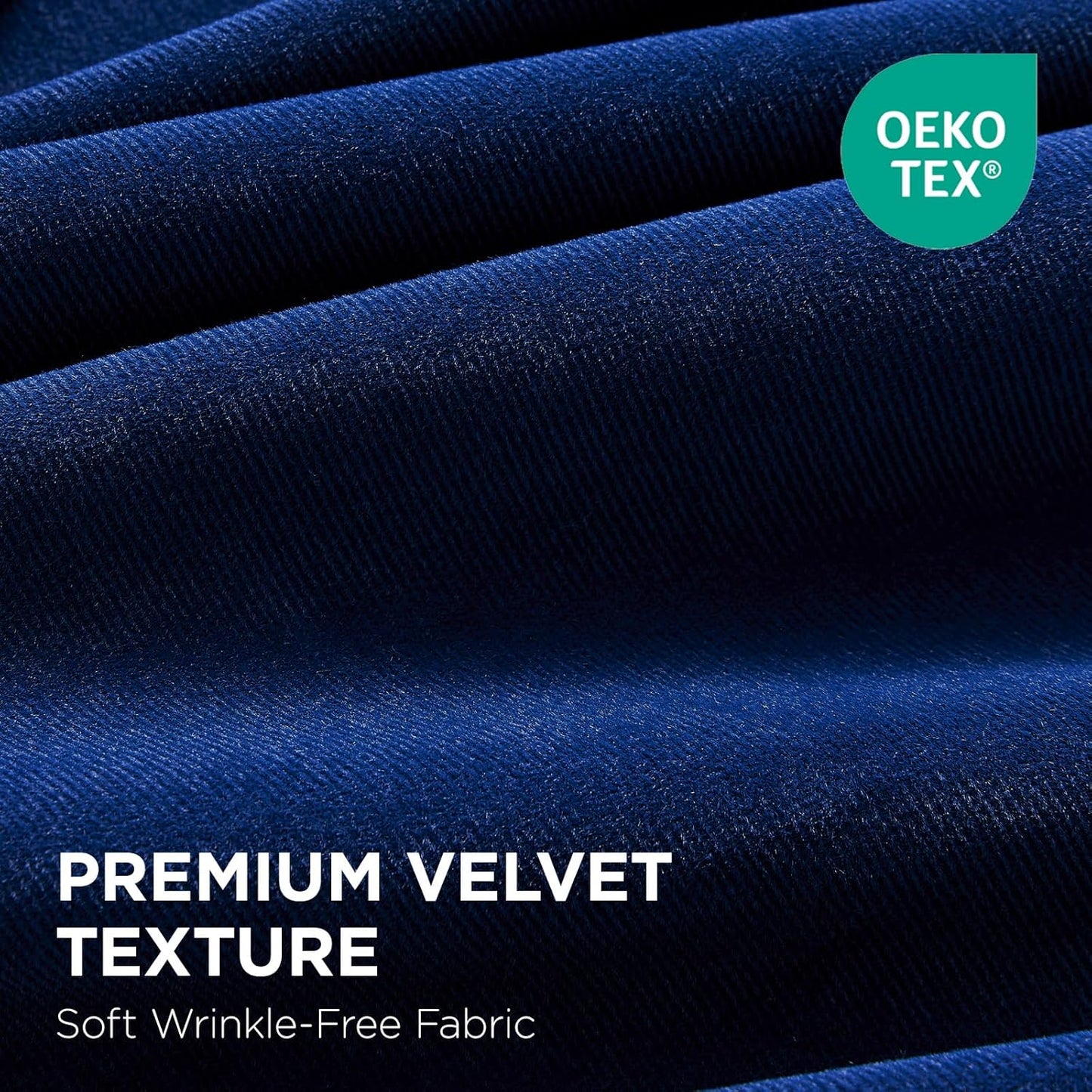 Joydeco Royal Blue 100% Blackout Curtains 72 Inch 2 Panels, Luxury Thermal Royal Blue Velvet Curtains for Bedroom Living Room, Soundproof Blackout Window Drapes, Rod Pocket & Back Tab (52W x 72L)