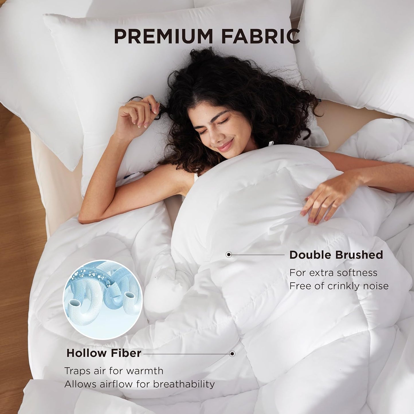 Bedsure Comforter Duvet Insert - Quilted Comforters Oversize Queen Size, All Season Duvet, GentleSoft Down Alternative Bedding, with 8 Tabs, Gifts for Women/Men, White, Oversize Queen 98 x 98 Inches