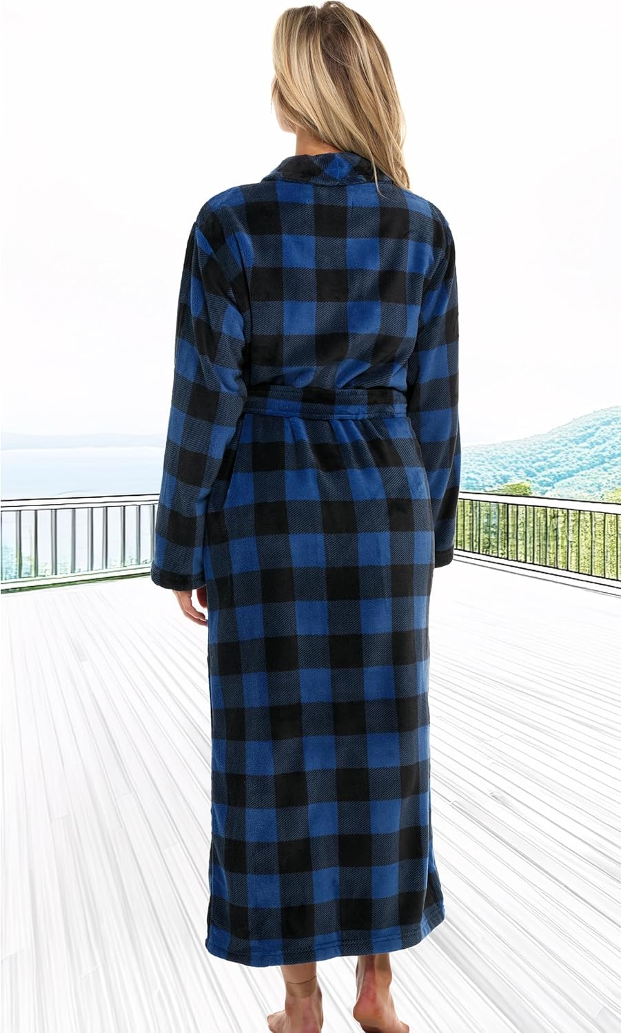 Alexander Del Rossa Plush Robe for Women, Long Fleece Winter Bath Robe, Plus Size