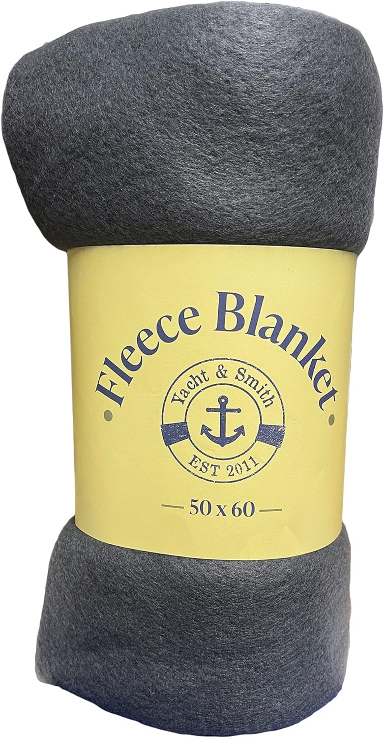 Yacht & Smith 24 Pack of Soft Fleece Blankets 50 X 60, Lightweight, Cozy Warm Throws Dark Colorful Blanket Sofa Travel Outdoor, Wholesale