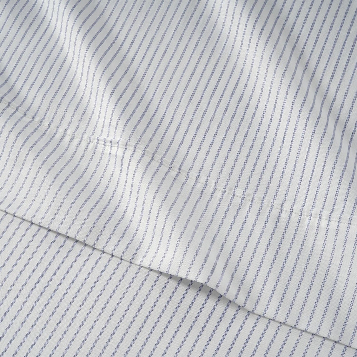 LANE LINEN King Sheet Set – 450 Thread Count Long-Staple 100% Cotton King Size Sheet Set, Sustainably Oeko-Tex Certified, Soft Silky Sateen Finish, 15" Deep Pocket Fitted Sheet – Ticking Stripe