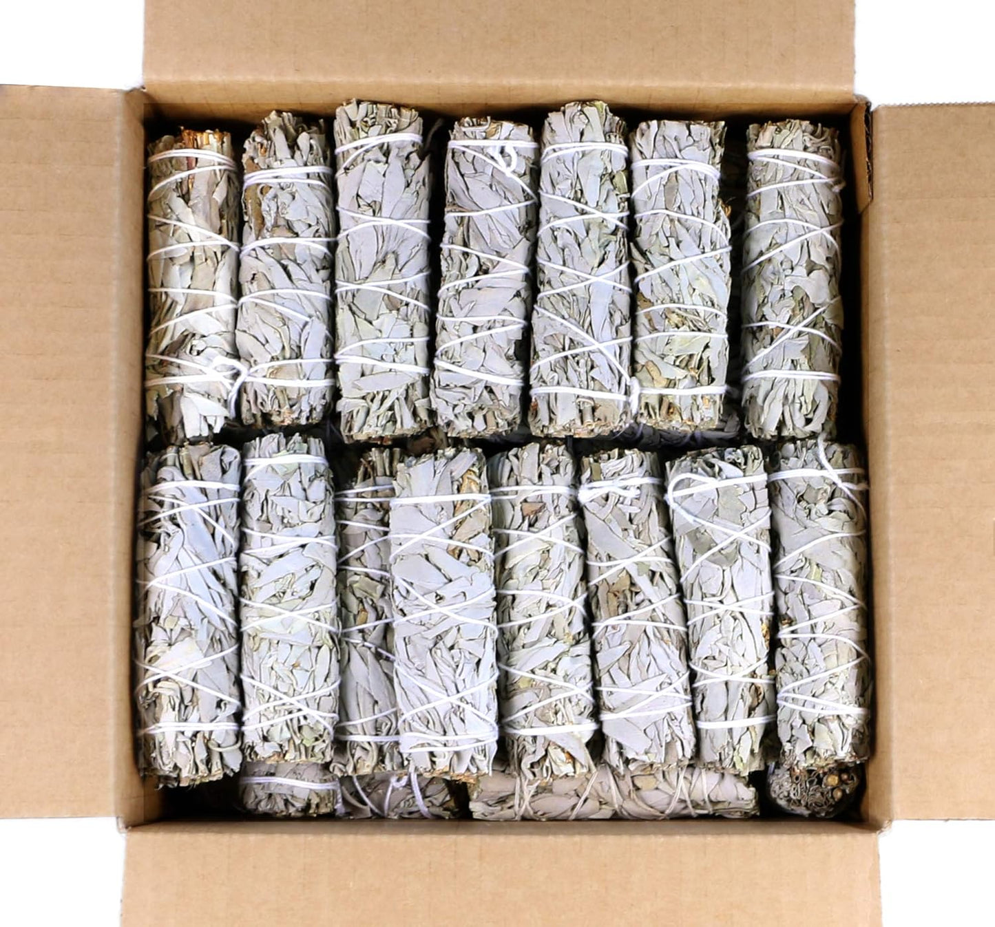 Ancient VEDA 4 Inch White Sage Smudge Sticks Bulk with Starter Guide (12 Pack) Smudge Sticks Sage for Cleansing House | White Sage for Smudging and Negative Energy Yoga | California Sage Bundles