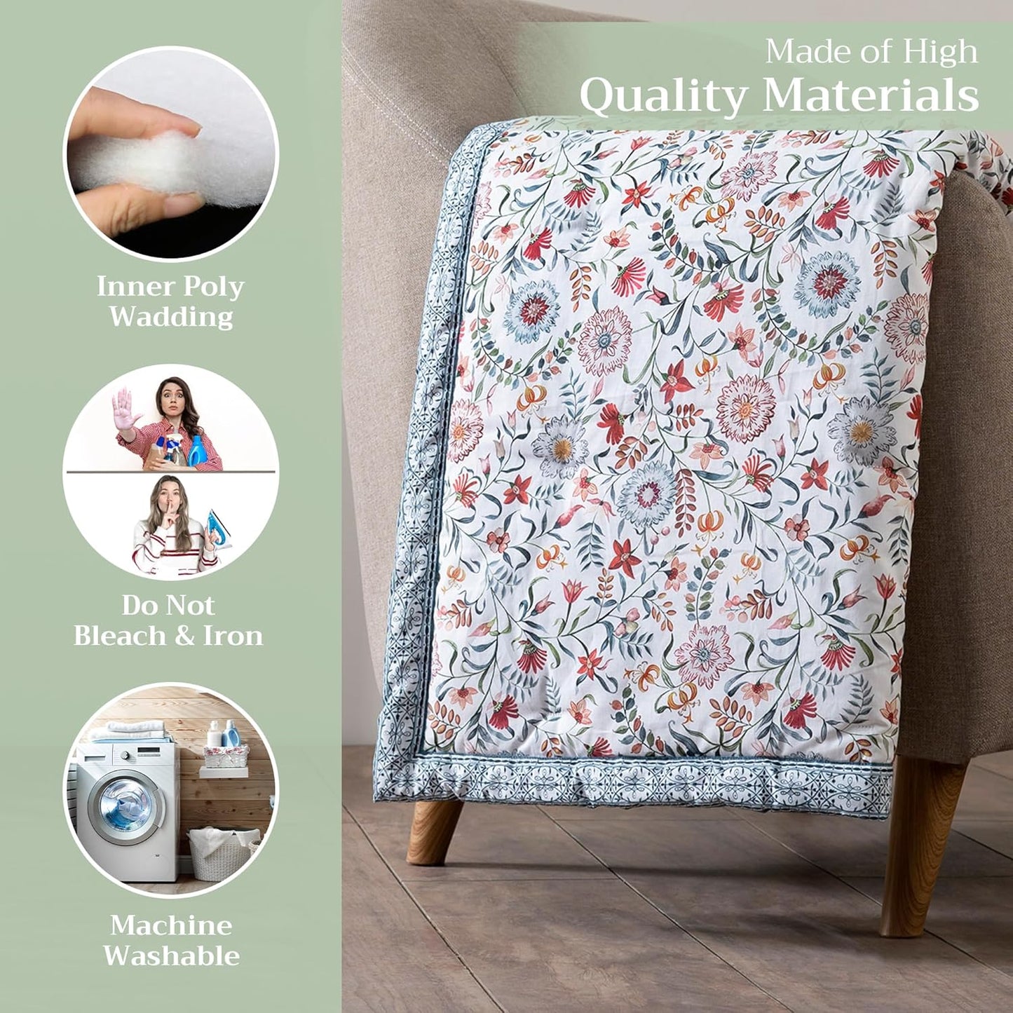 Maison d' Hermine Throw Blanket for Couch Lightweight Soft Warm Breathable Cotton Throw Blankets for Bed Girls Boys Women Men Gifts Sofa Travel Living Room Chair Bedding (60"x80", Nellore)