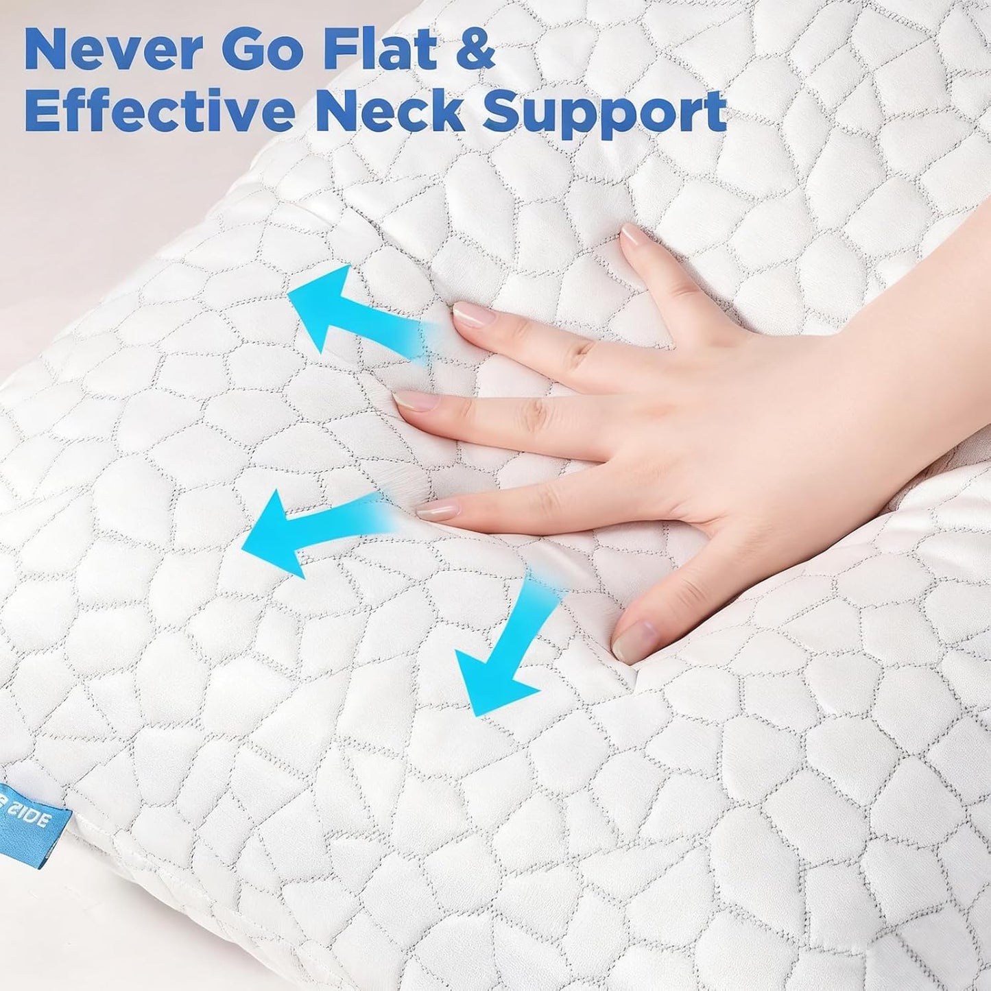 Cooling Bed Pillows for Sleeping 2 Pack Shredded Memory Foam Pillows Standard Size Set of 2, Adjustable Cool Pillow for Side Back Stomach Sleepers Luxury Gel Pillows with Washable Removable Cover