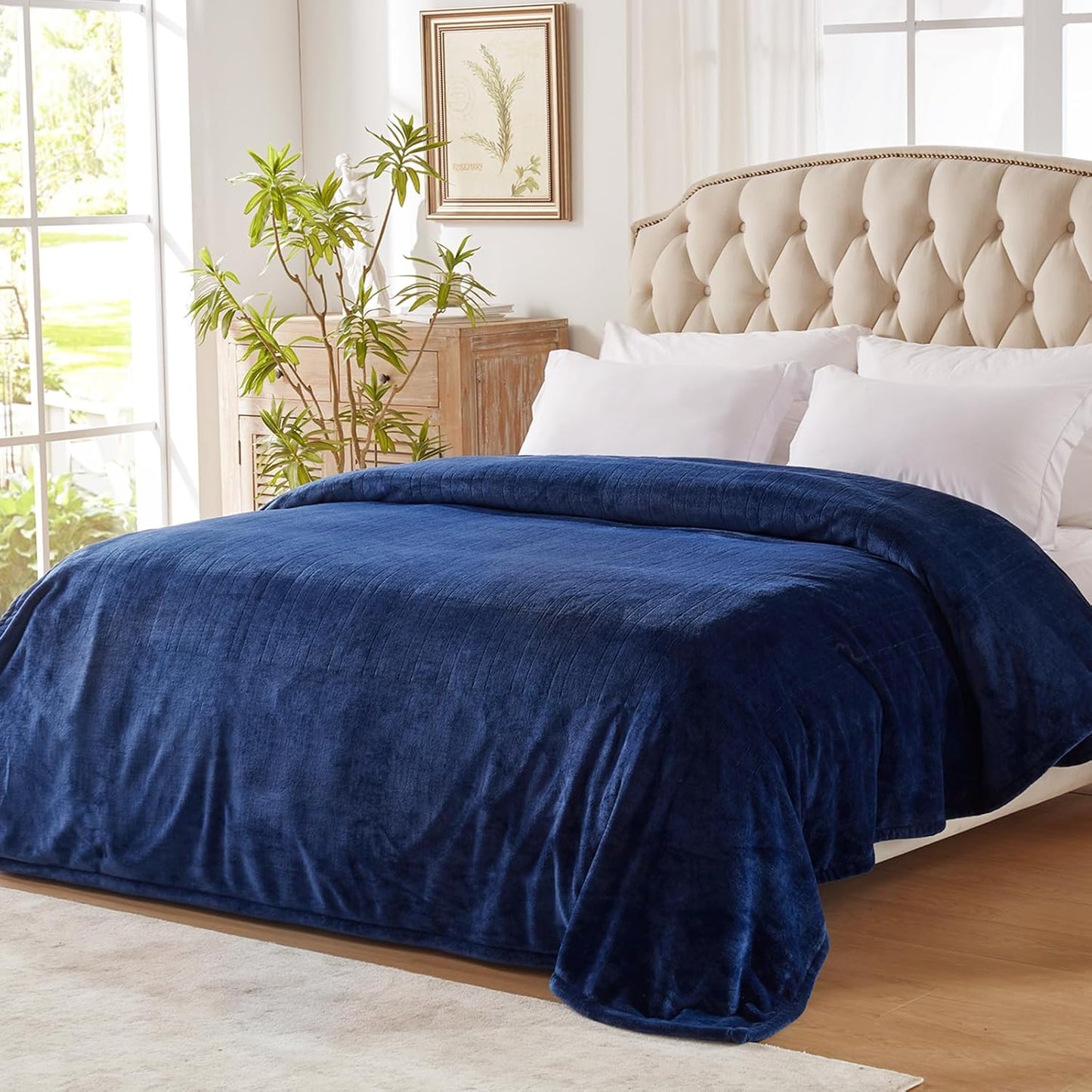 Westinghouse Full Size Electric Heating Blanket, 10 Levels, Auto Shut Off, Fast Heating, Machine Washable (72x84 Inches, Navy Blue)