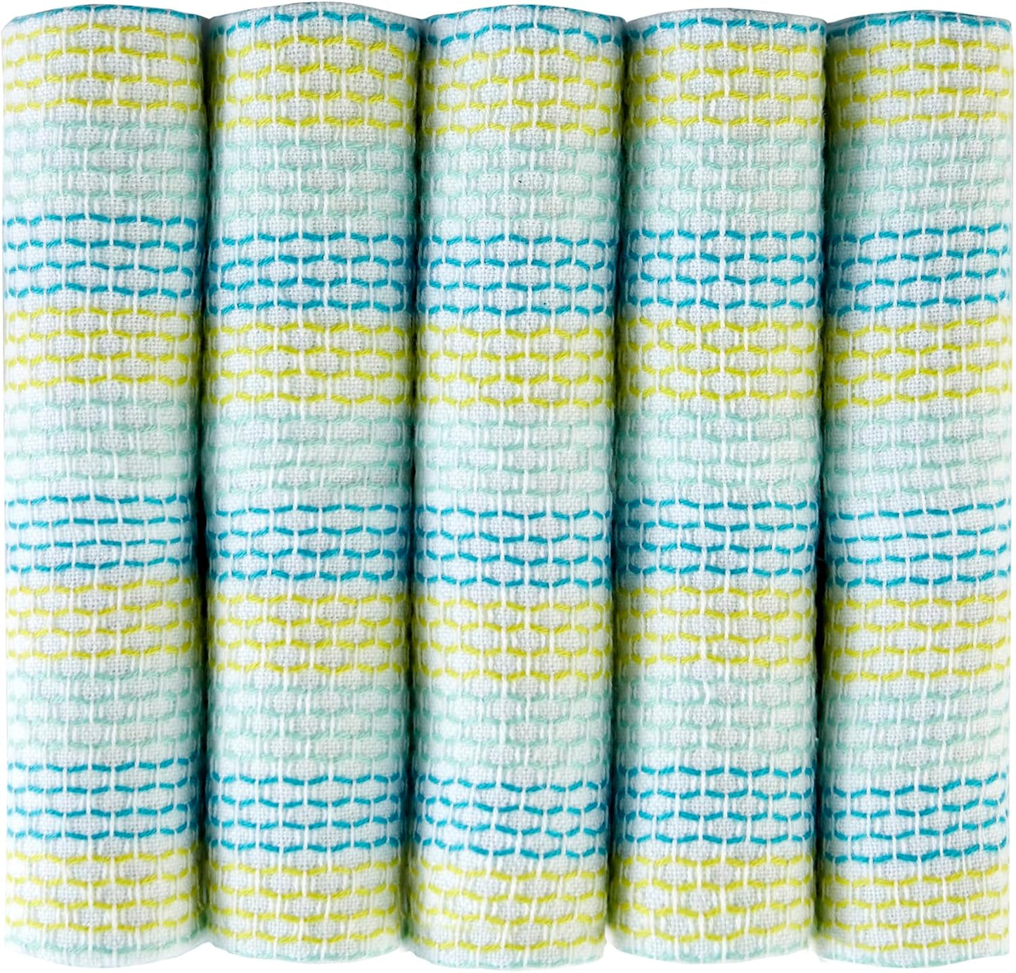 Full Circle Tidy 100% Organic Cotton Dish Cloths, Set of 5, Spring Green