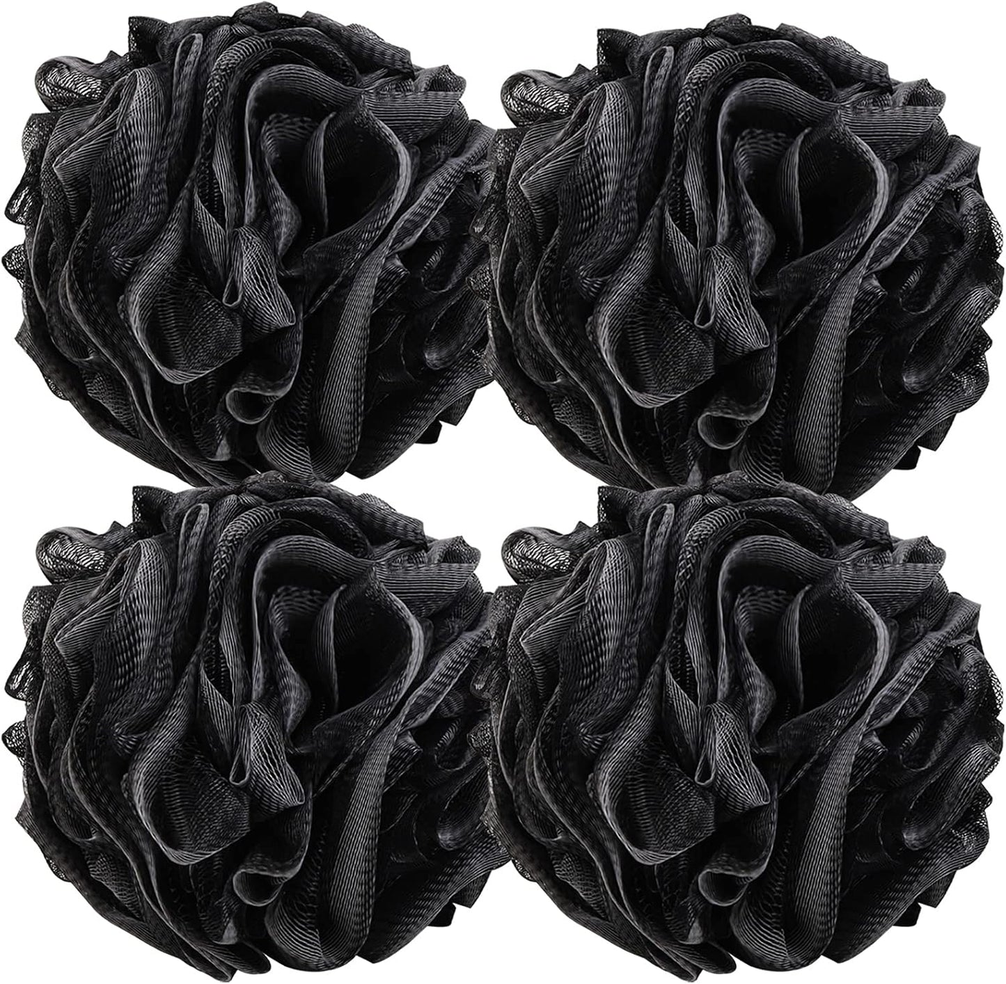 BTYMS 4 Pieces Large Loofah Sponge Shower Puff Bath Scrunchie 75g/pc Shower Sponge Body Loofahs Pouf Mesh Pouf for Body