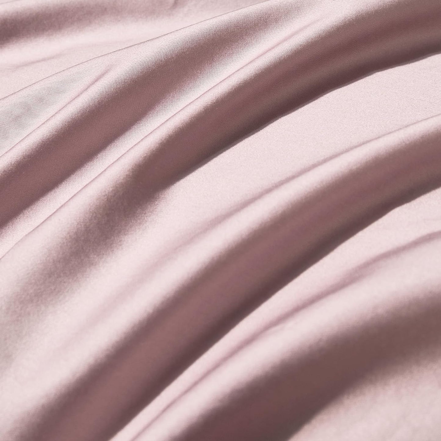 MooMee Duvet Cover Set 100% Extra Long Staple Cotton 600 Thread Count Silky Sateen Smooth Luxury Soft Breathable Durable Hotel Quality Bedding, 3 Pieces (Pale Mauve, Queen 90"x90")
