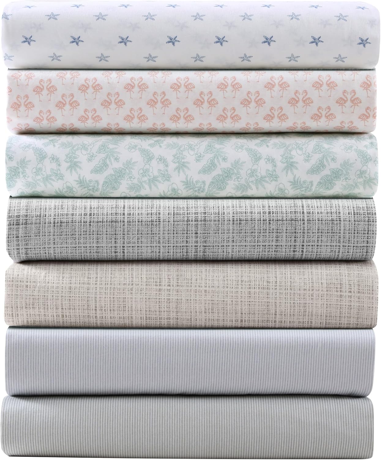 Tommy Bahama - Queen Sheets, Washed Percale Cotton Bedding Set, Soft & Breathable Bedroom Decor with Deep Pockets (Island Cays Stripe Green, Queen)