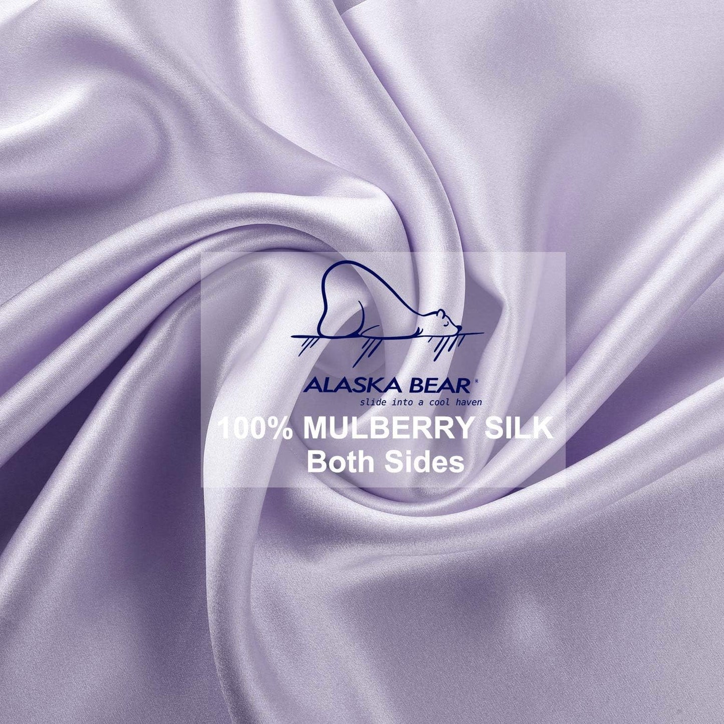 Silk Pillowcase Queen Size w/Random Color Silk Scrunchie Gift Set for Skin and Hair Care Beauty Sleep ALASKA BEAR Organic Best 100% Mulberry Silk Real Cooling Pillow Case (1pc, Lilac Lavender)