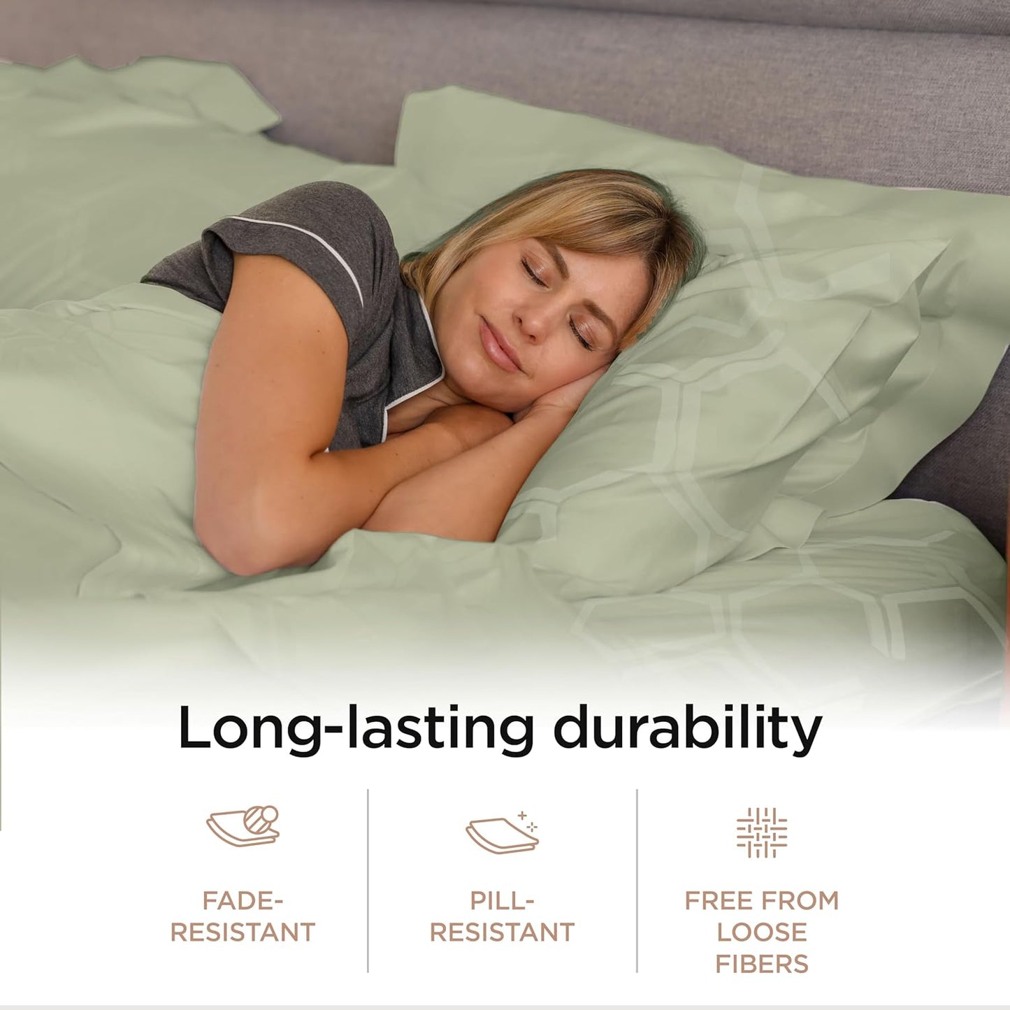 Threadmill 100% Cotton Sheets for Queen Size Bed - 600 Thread Count Queen Bed Sheets Set with 16” Deep Pocket - Jacquard Sateen Weave 4-Piece Bedding Set with Cooling Effect, Sage Green