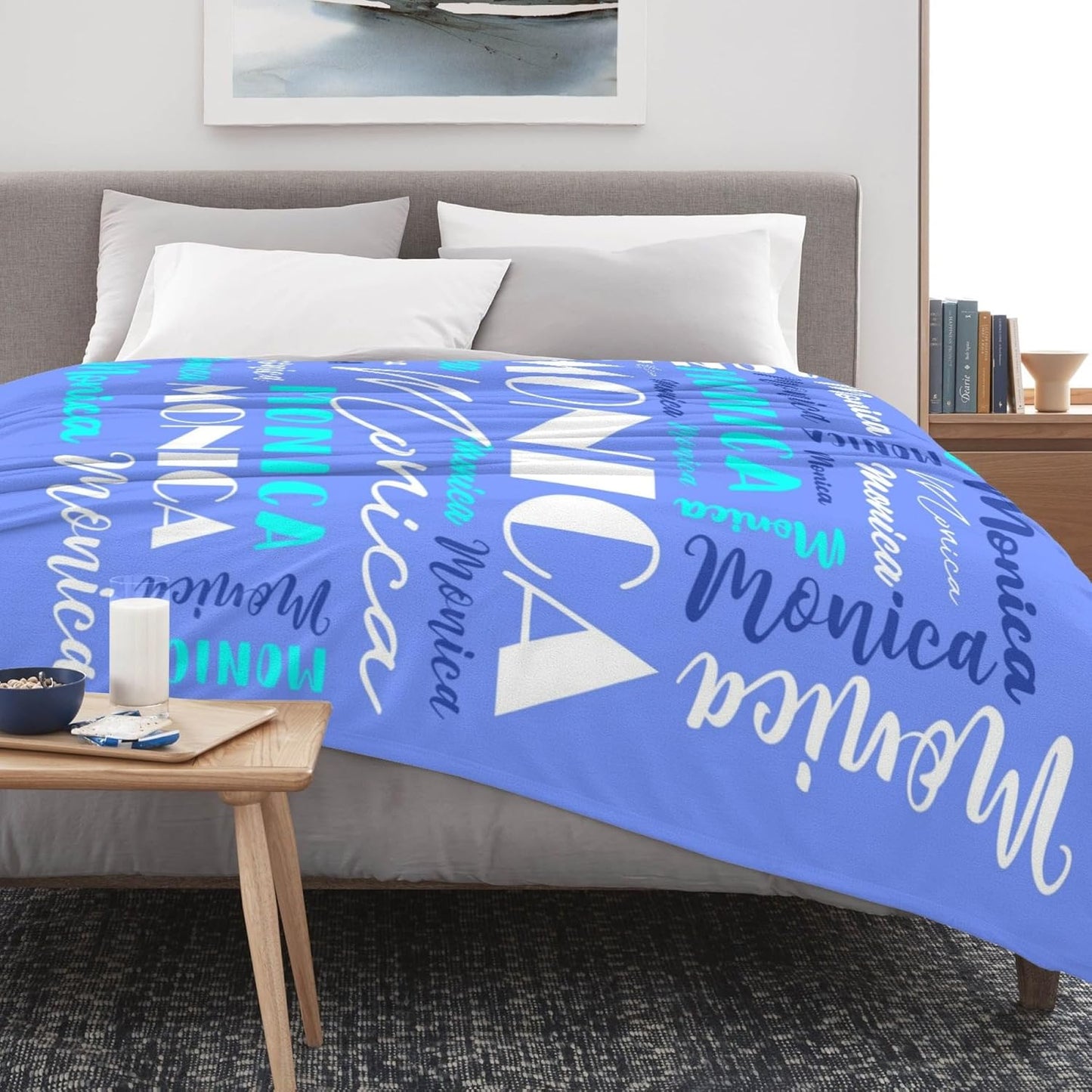 Name Blanket Personalized Blanket for Adult Kids Flannel Customize Throw Blanket Custom (Color 26, 60 x 80 Inches)