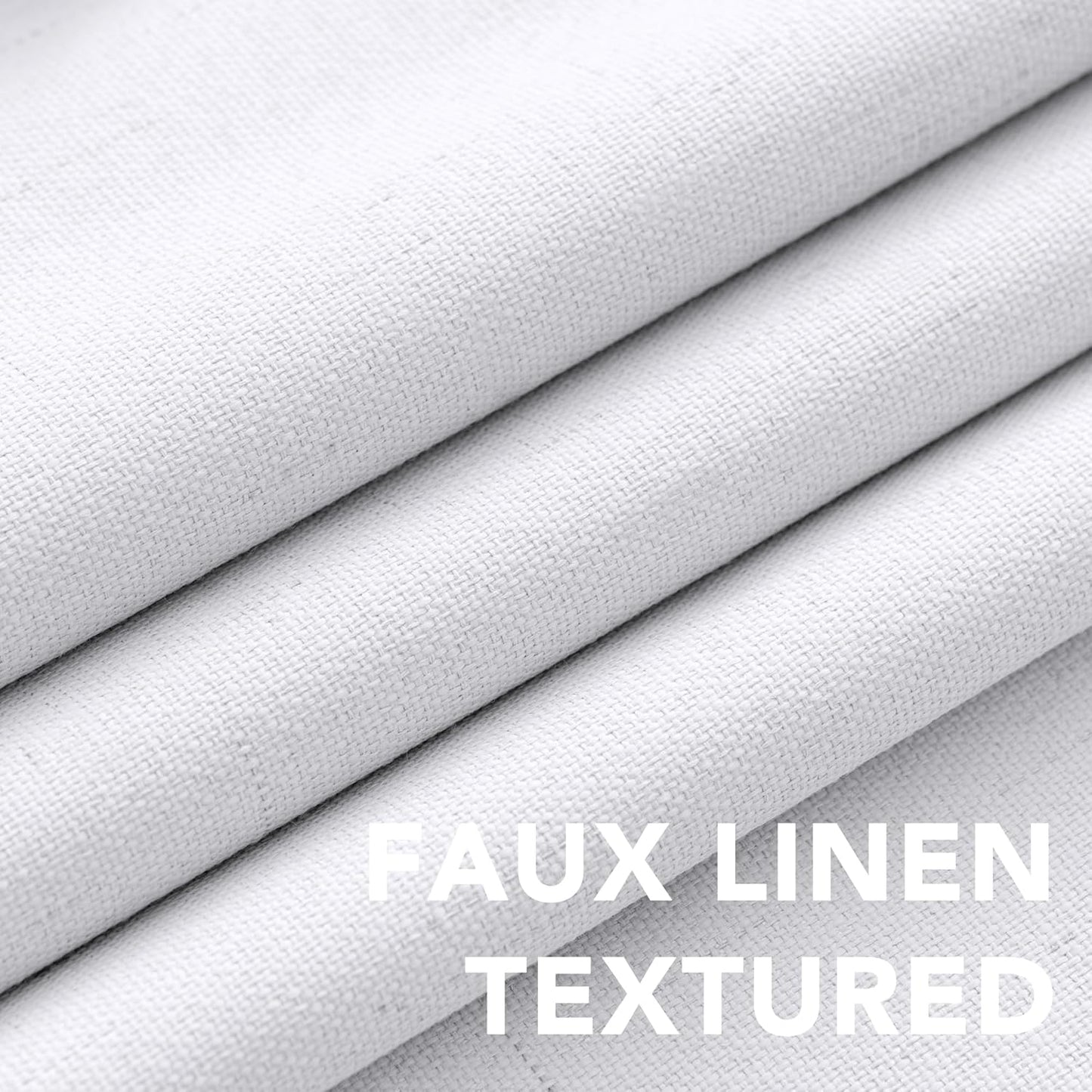 H.VERSAILTEX White Linen Blackout Curtains Durable Thick Textured Linen Look 100% Blackout Patio Door Curtain Anti Rust Grommet Extra Wide Sliding Door Curtain Panel, W100 x L84 inch- Bright White