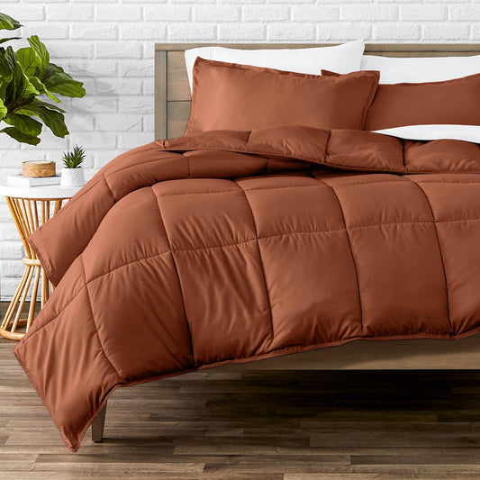 Bare Home Comforter Set - King/California King Size - Ultra-Soft - Goose Down Alternative - Premium 1800 Series - All Season Warmth (King/Cal King, Terracotta)