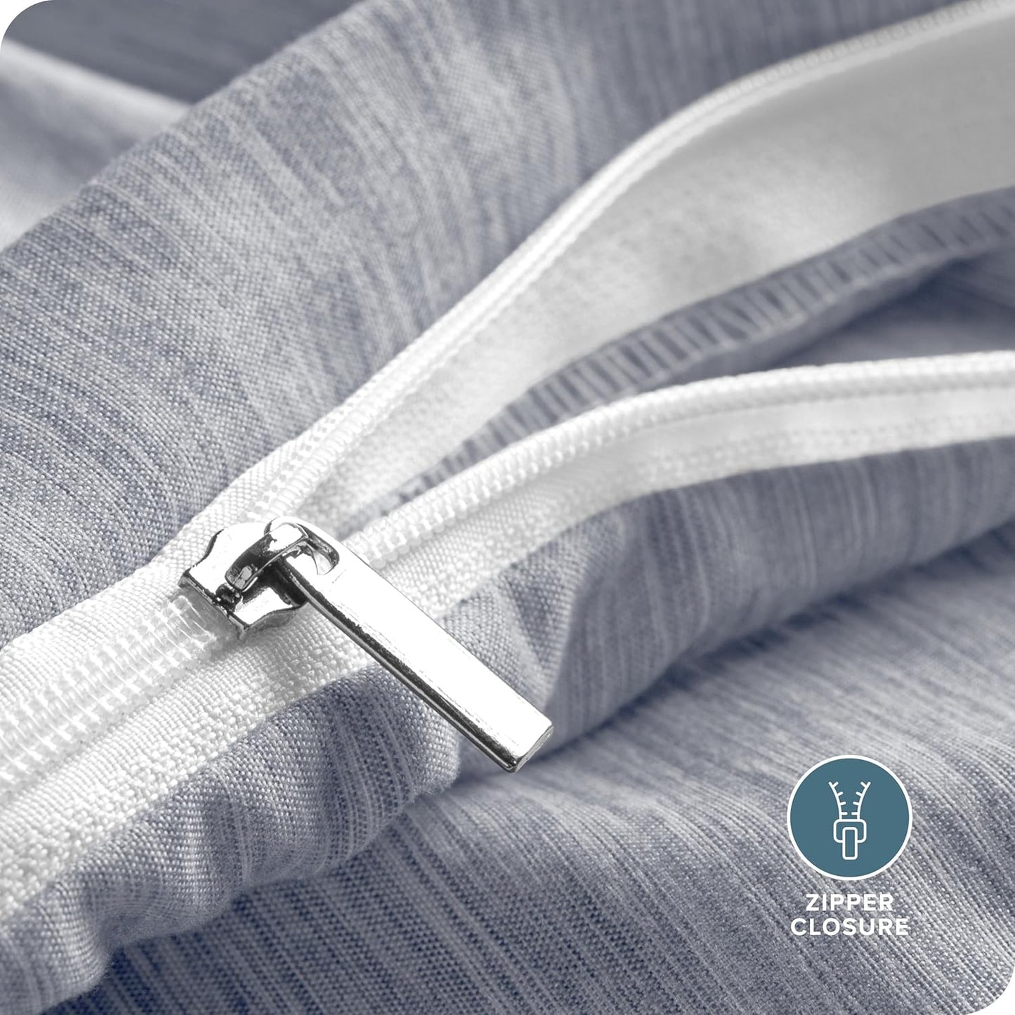 Bare Home Bedding Duvet Cover Full Size - Premium 1800 Super Soft Collection - Lightweight, Duvet Cover - Soft Textured Bedding (Full, Heathered Midnight Blue)