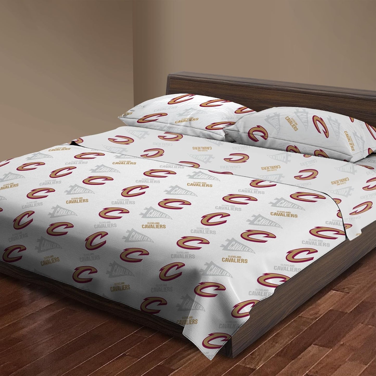 Northwest Officially Licensed Cleveland Cavaliers NBA Twin Size Sheet Set – Soft Team Logo Bedding for Dorms, Bedrooms, Fan Caves & Game Day Style