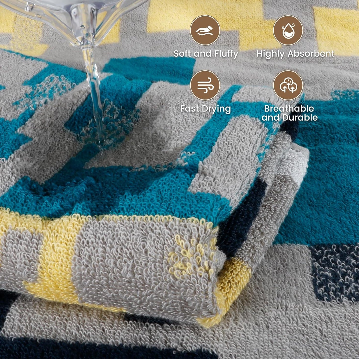 SEMAXE Bathroom Towel, 100% Cotton Bath Towel with Hanging Loop and Smart Tag, Hotel & Spa Quality Soft Absorbent Towel, Gift Box Packaging, 1 Pc Bath Towel, 55" L x 27" W