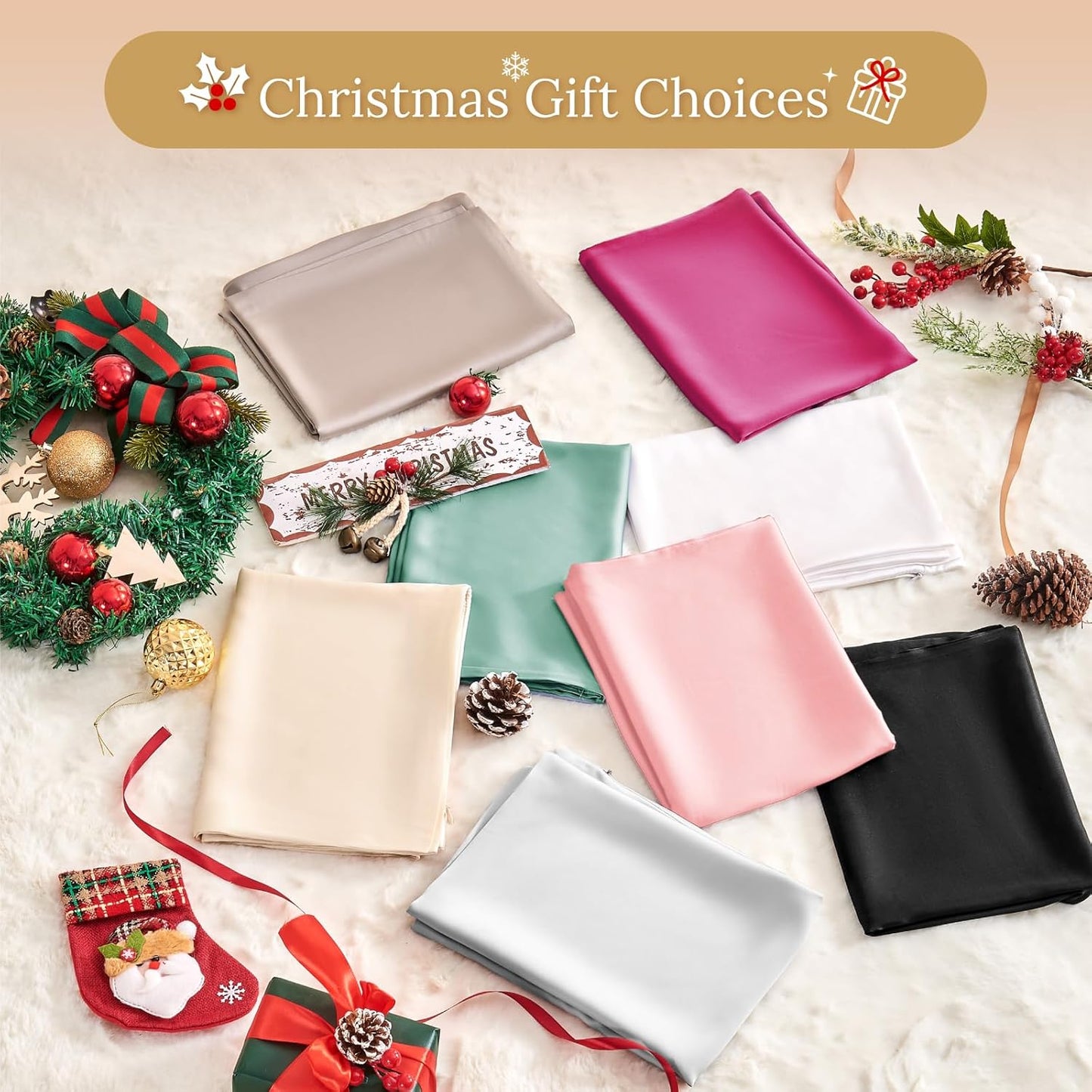 INFIIXSO Silk Pillow Cases 2 Pack Standard Size, Ultra Smooth & Soft Mulberry Silk Pillow Case for Hair and Skin, Breathable Cooling Silk Pillowcase with Hidden Zipper (Light Grey, 20x26 Inches)