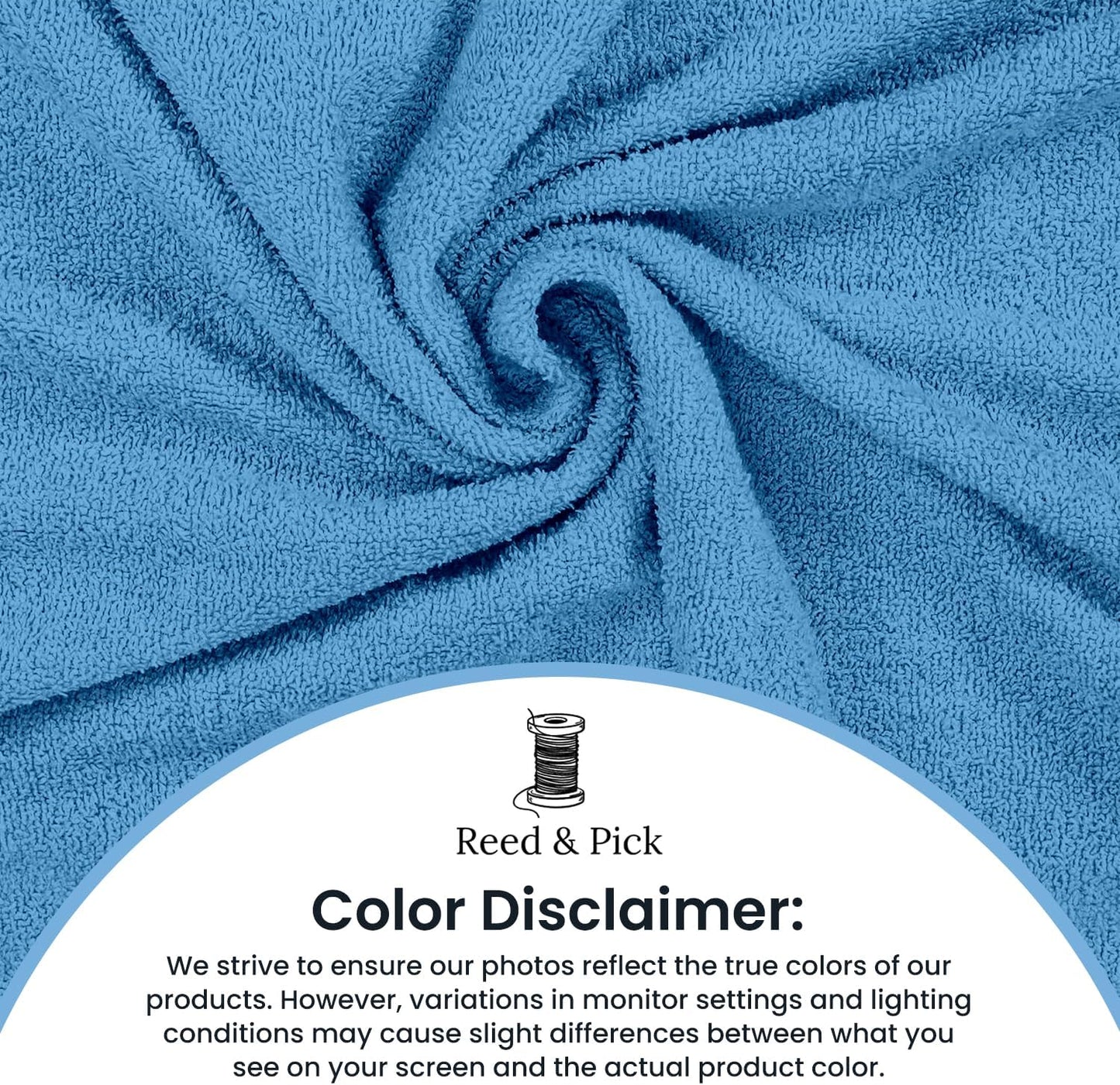 Reed&Pick Hand Towels (Pack of 24) Light Blue Economy Towels Salon Towels - 100% Cotton Spa Towel – 16 x 26 Inches Highly Absorbable, Facial Gym Hair Towel Face Towel Bulk
