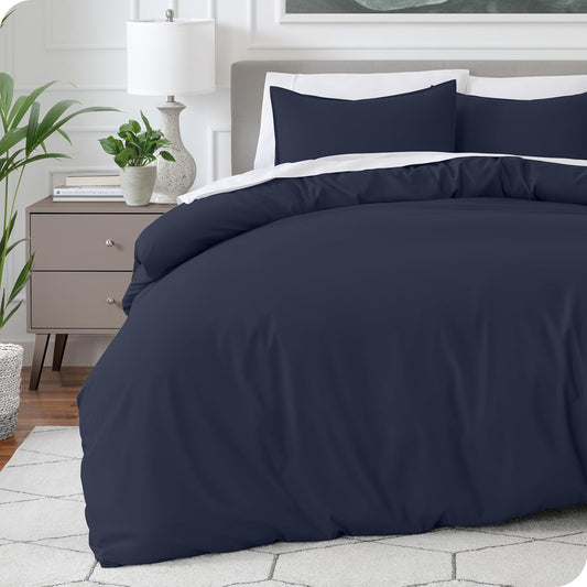Bare Home Bedding Duvet Cover King Size - Premium 1800 Super Soft Collection - Lightweight, Cooling - Soft Breathable Bedding Duvet Cover (King, Midnight Blue)