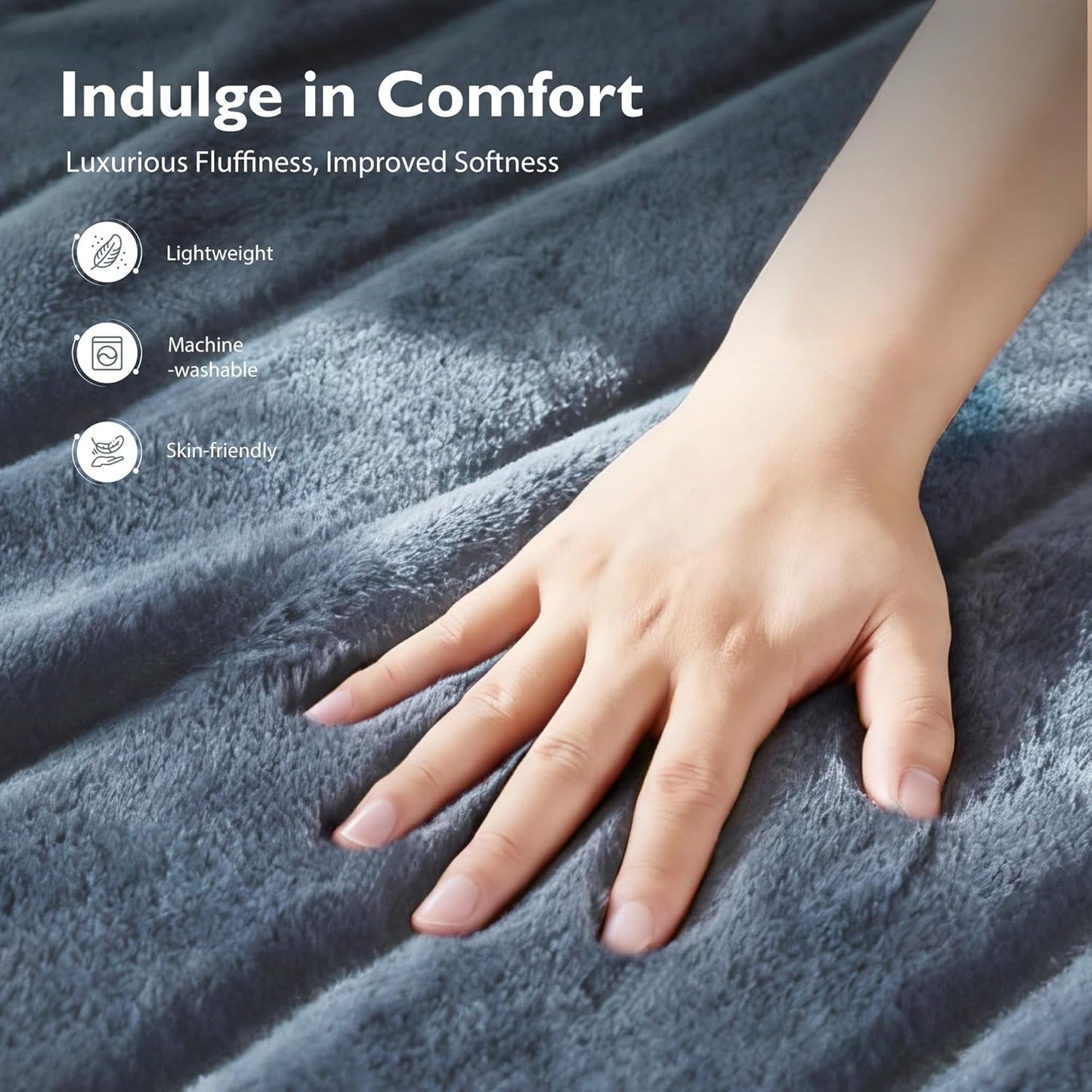 ALPHA HOME Luxury Faux Rabbit Fur Throw Blanket for Couch Bed, Cozy Gifts for Women Christmas, Ideal for Home Decor and Chilly Nights