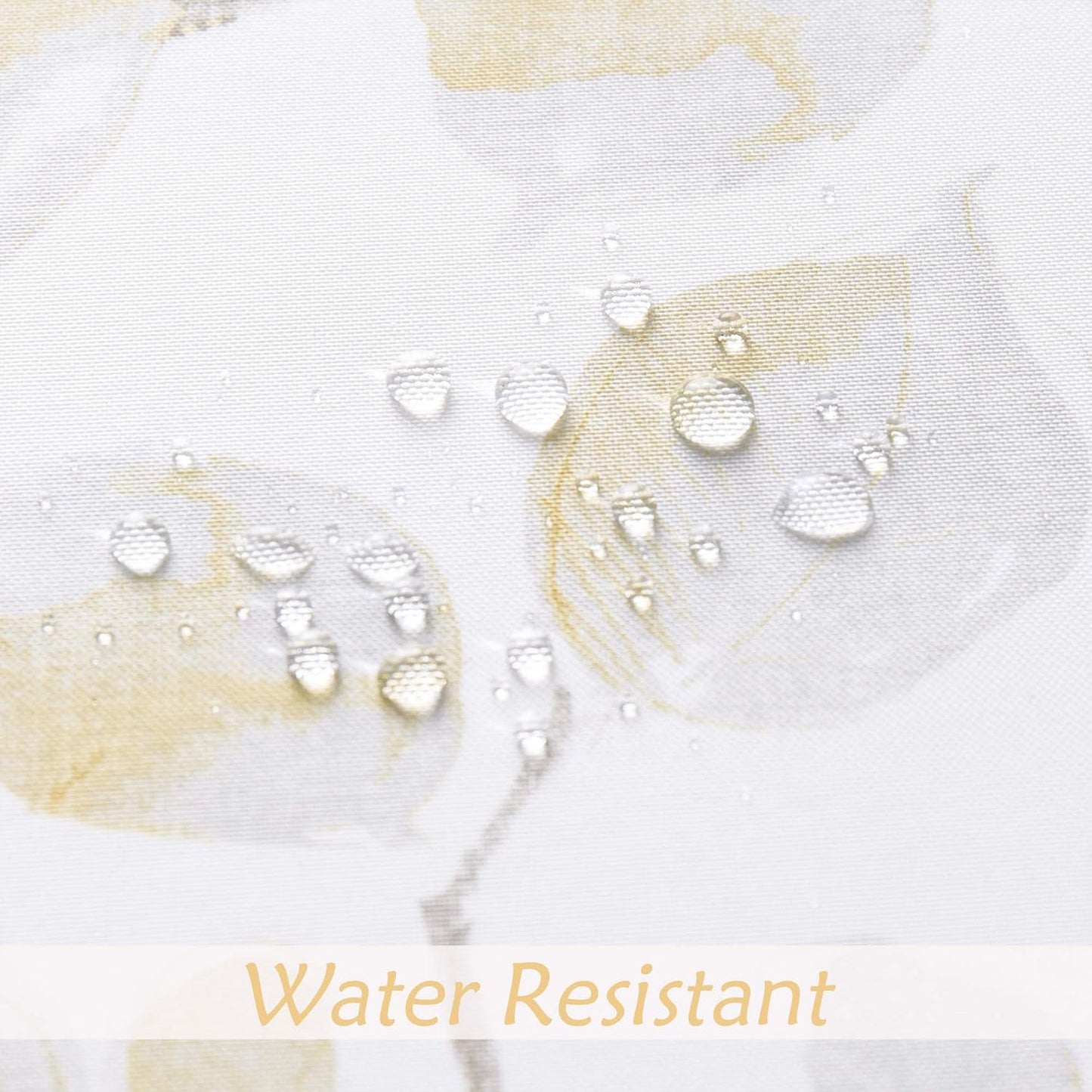Central Park Yellow Gold Leaf Shower Curtain Water Resistant Decorative Sweeping Floral Print Canvas Bathroom Spa Hotel Shower Curtain with Buttonholes (White, 70"x72")