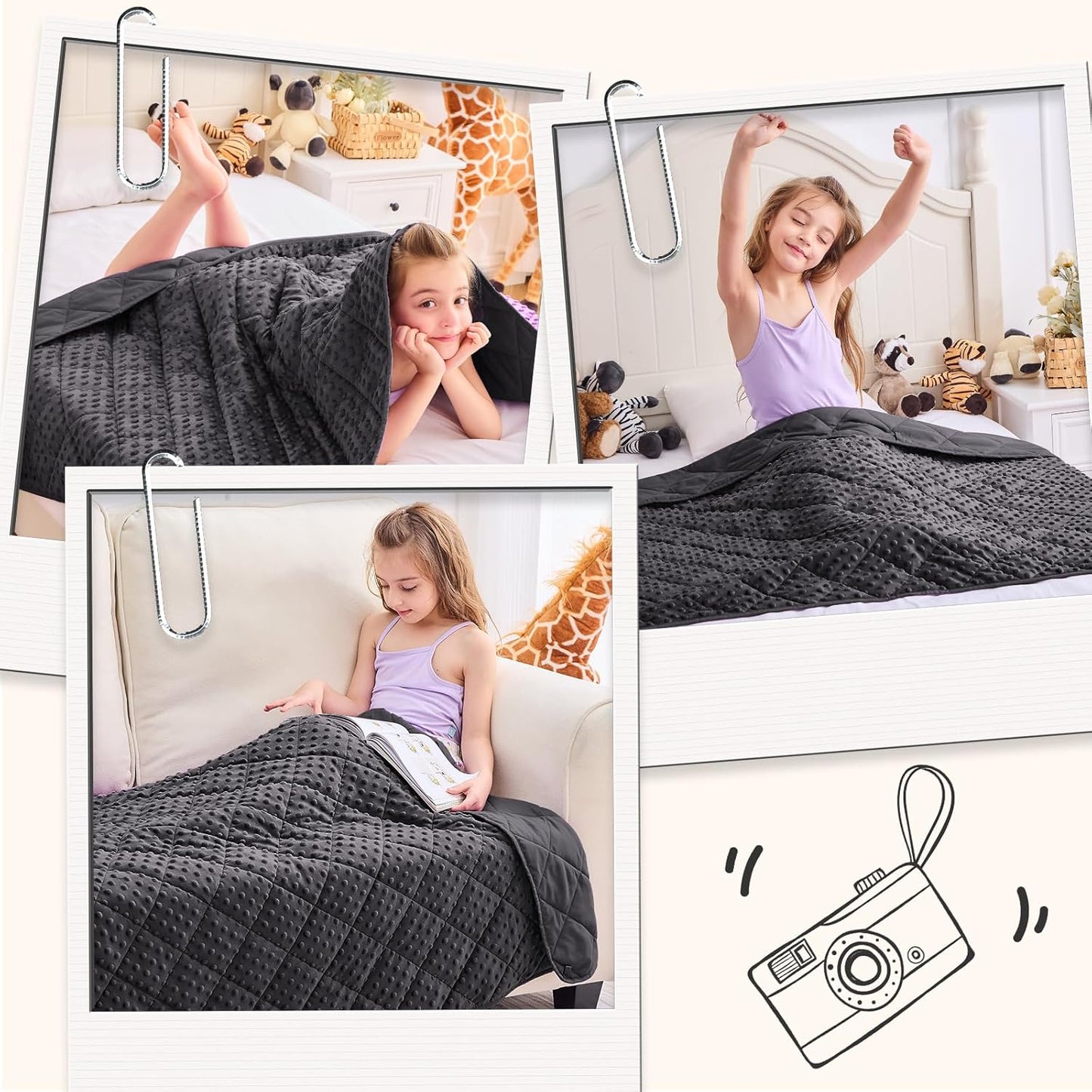 yescool Weighted Blanket 5 Pounds, Blanket Gifts for Boys and Girls, Small Weighted Throw Blankets Washable Heavy Blankets, Winter Weighted Comforter for 40-70lbs, 36 * 48in