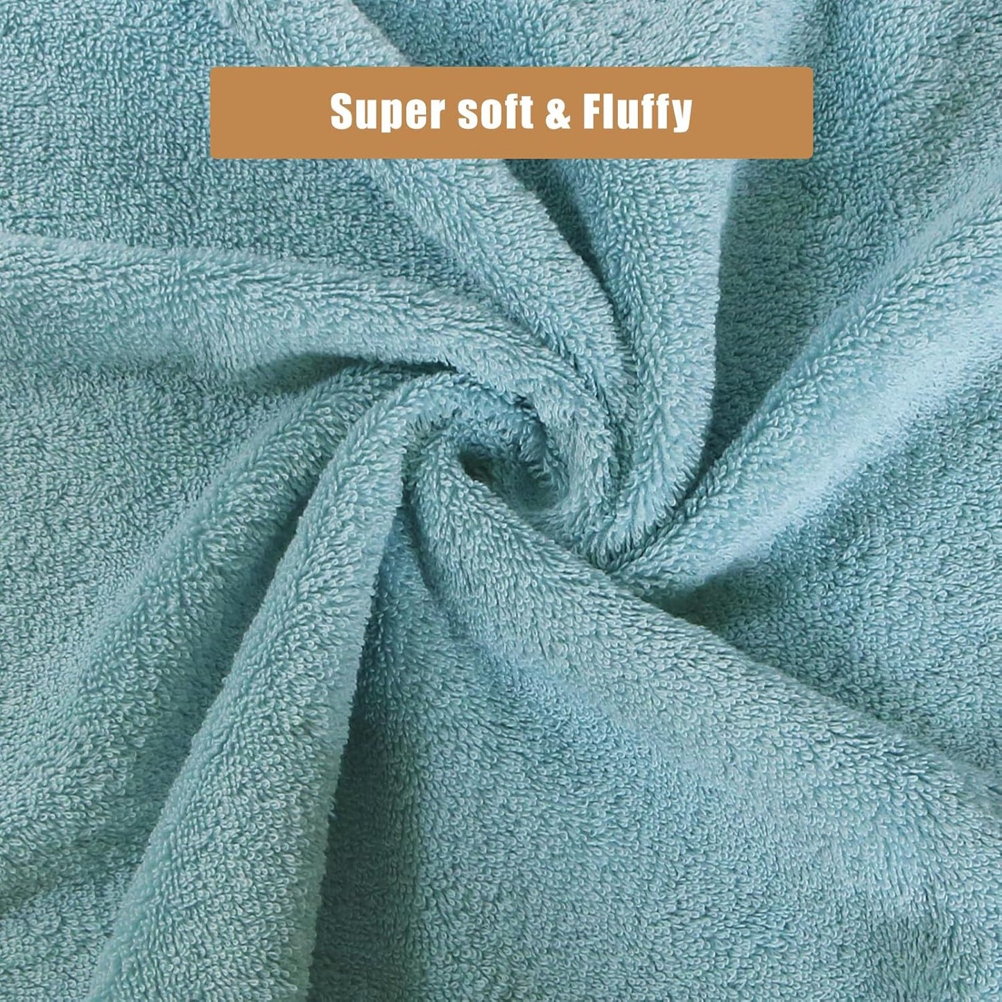 SEMAXE Hand Towel for Bathroom, 100% Combed Cotton Towel with Hanging Loop, Hotel Quality Absorbent Towel, Solid Colored Simple Style, 1 Pc Blue Hand Towel, 550 GSM, 27" L x 16" W