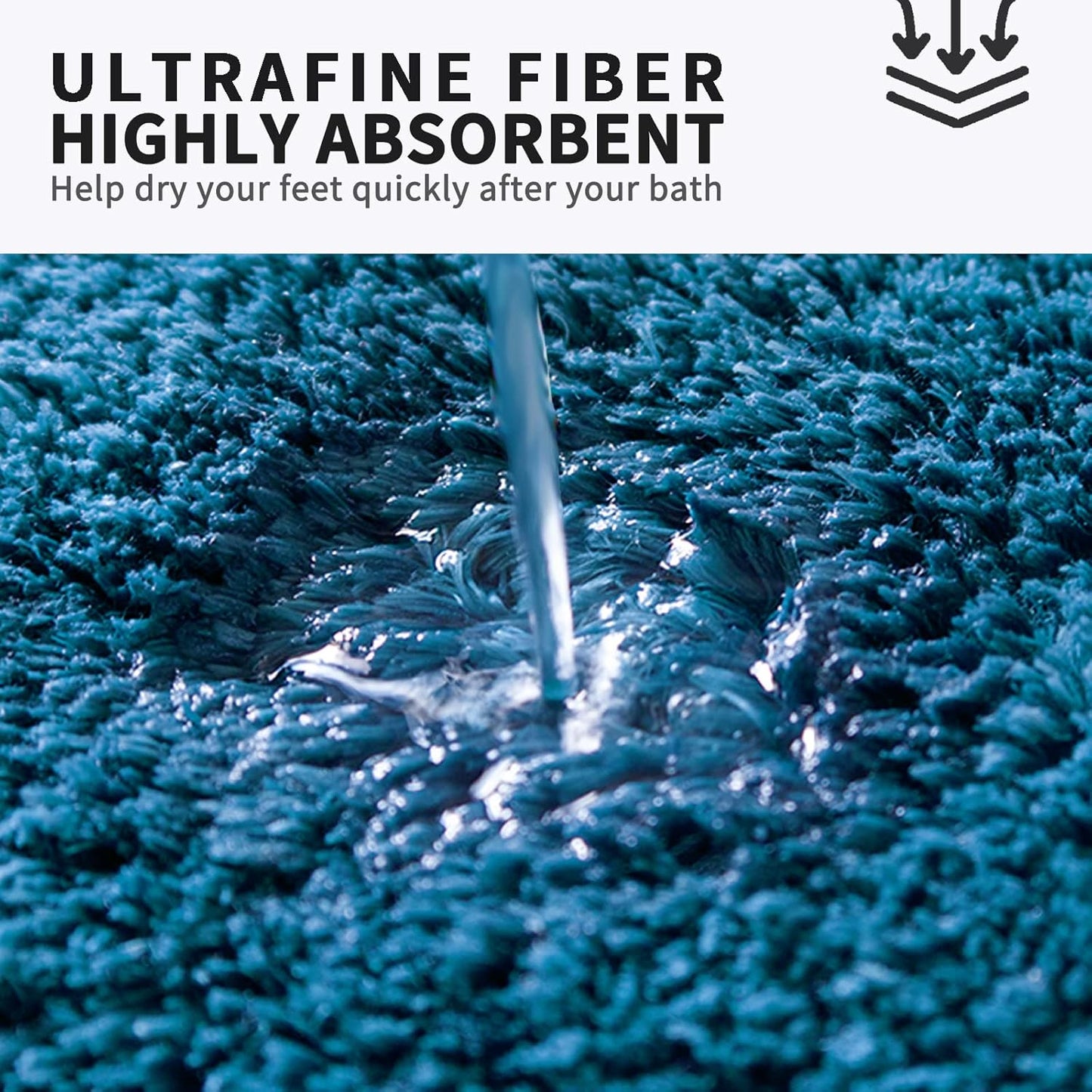 FIFU Bathroom Runner Rug 24" W x 60" L, Bath Mats for Bathroom, Bedroom & Kitchen, Non-Slip Rubber Latex Backing, Comfort & Soft Shower Bathmat & Carpet for Sink, Home & Hallways, Peacock Blue