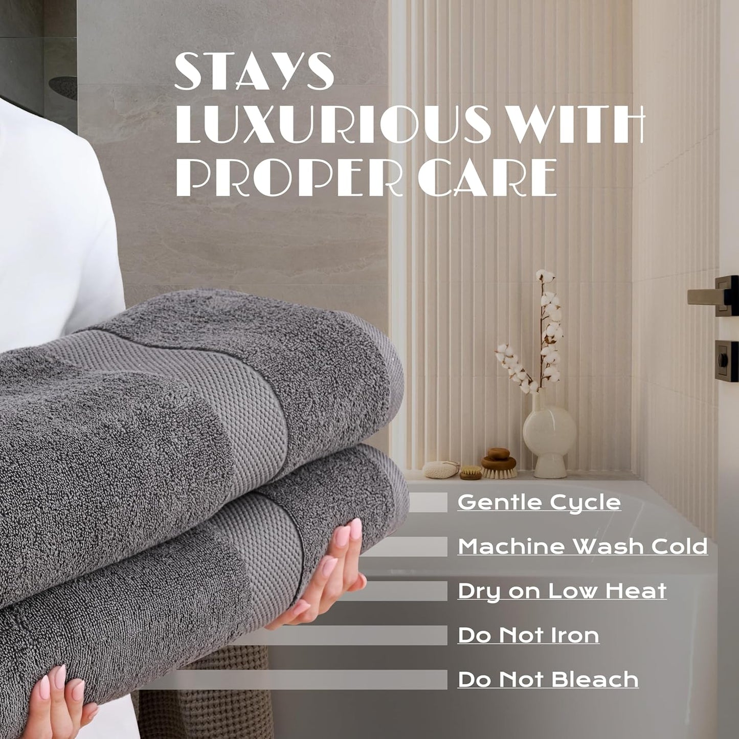 White Classic Luxury Soft Bath Sheet Towels - 650 GSM Cotton Luxury Bath Towels Extra Large 35x70 | Highly Absorbent and Quick Dry | Hotel Quality Extra Large Bath Towels Oversized, Dark Gray, 2 Pack
