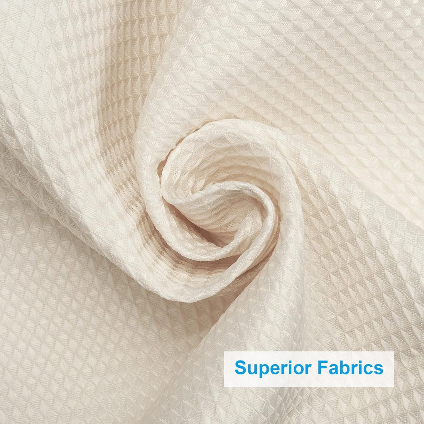 AmazerBath Waffle Shower Curtain, Heavy Duty Fabric Shower Curtain with Waffle Weave Hotel Quality Bathroom Curtains, 72 x 72 Inches (Cream Yellow)