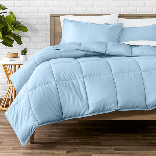 Bare Home Comforter Set - Full Size - Ultra-Soft - Goose Down Alternative - Premium 1800 Series - All Season Warmth (Full, Light Blue)