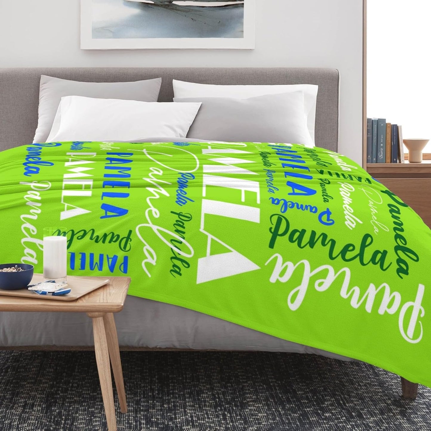 Name Blanket Personalized Blanket for Adult Kids Flannel Customize Throw Blanket Custom (Color 23, 30 x 40 Inches)
