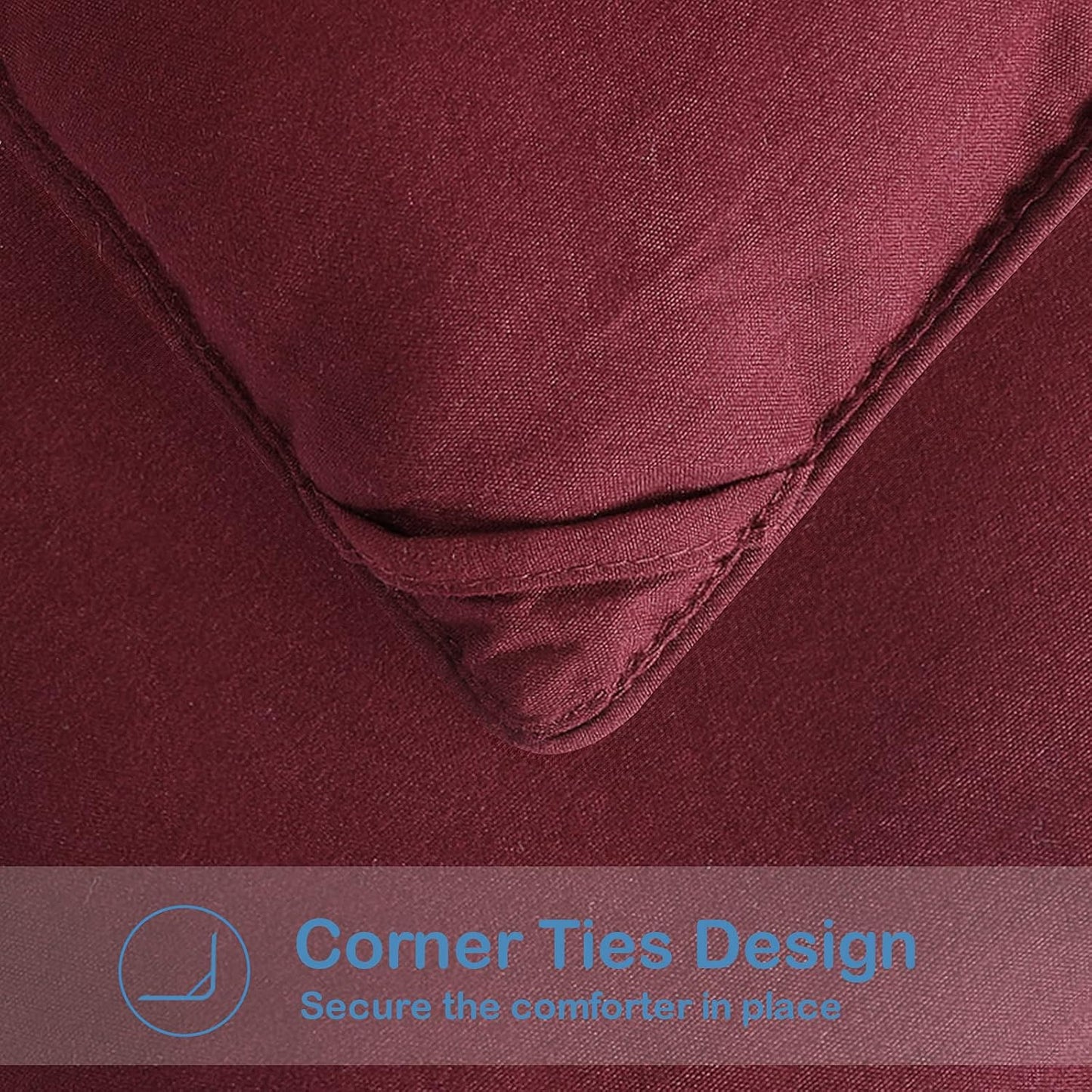 EASELAND California King Down Alternative Comforter - Quilted Duvet Insert for All Seasons, Soft Lightweight with Corner Tabs, Summer Winter Warm Bedding, Burgundy 96x104 Inches