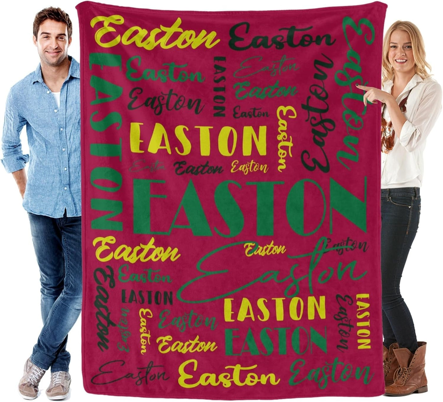 Name Blanket Personalized Blanket for Adult Kids Flannel Customize Throw Blanket Custom (Color 15, 30 x 40 Inches)