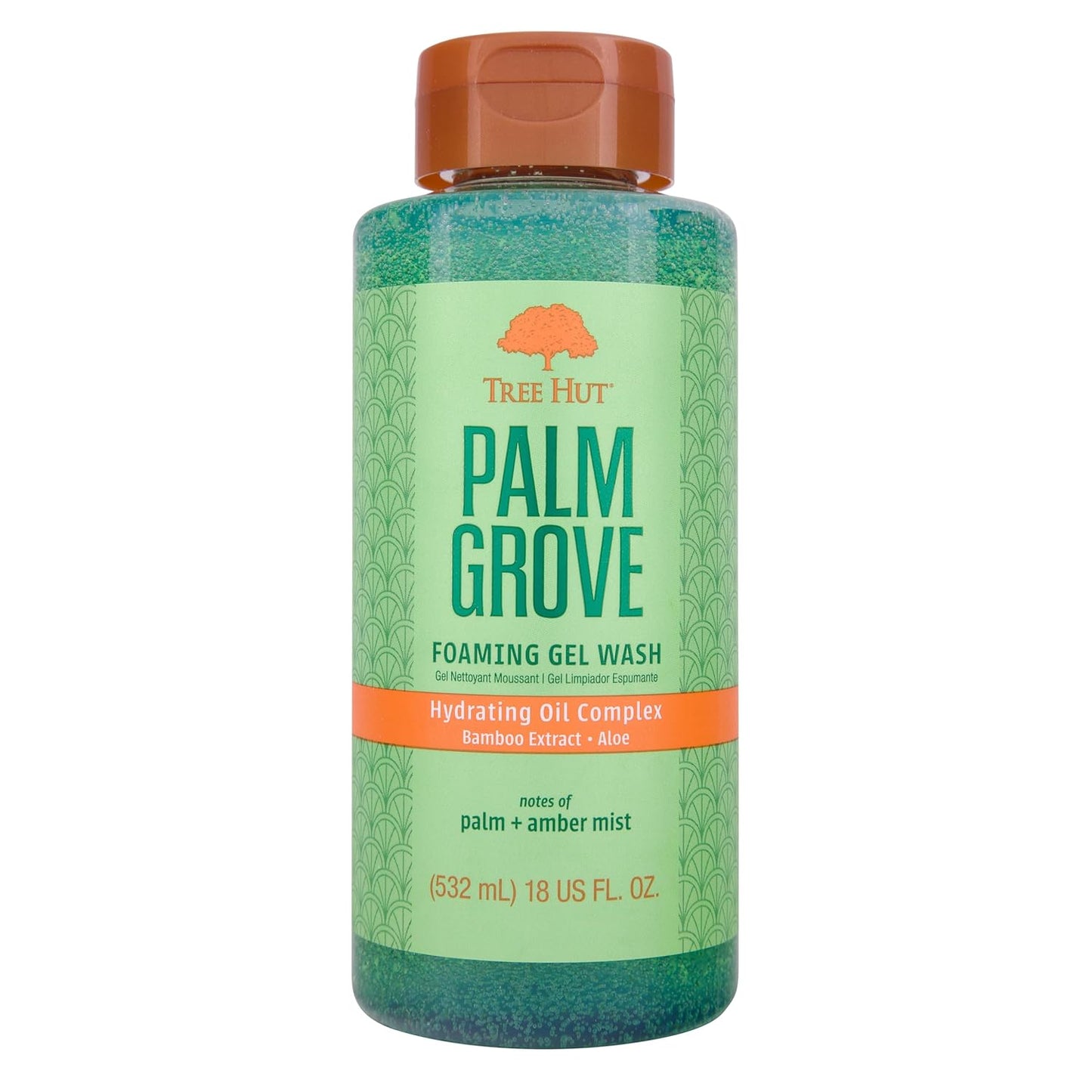 Tree Hut Palm Grove Foaming Gel Wash, Hydrating & Moisturizing Body Wash with Shea Butter & Nourishing Essential Oils, Daily Cleanser for Soft Smooth Skin, 18 fl oz