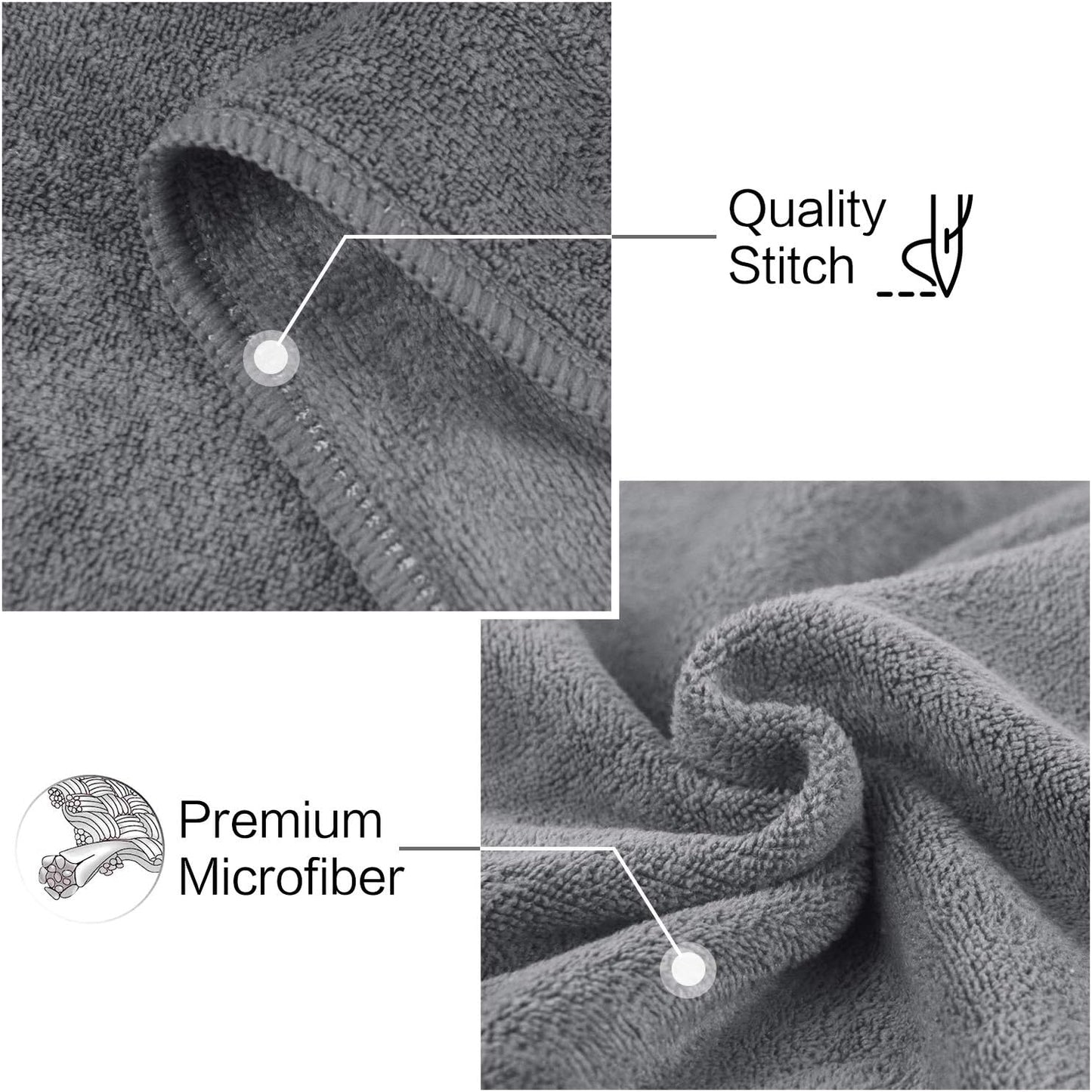 SUNLAND Microfiber Gym Bath Towel Ultra Soft Travel Camping Towel Super Absorbent Swimming Sport Towels for Adults and Children