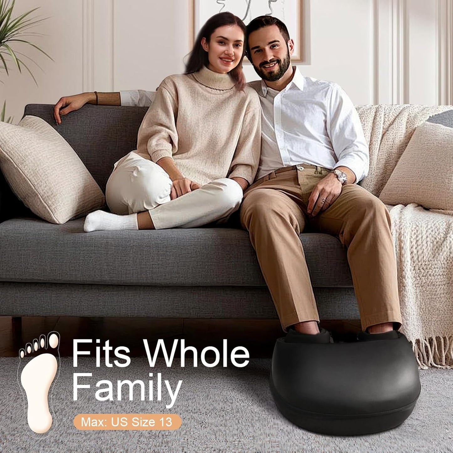Foot Massager with Heat, Deep Kneading Therapy Compression, Shiatsu Feet Massager Machine for Plantar Fasciitis, Neuropathy Pain, Birthday Gifts for Women Mom Men Dad