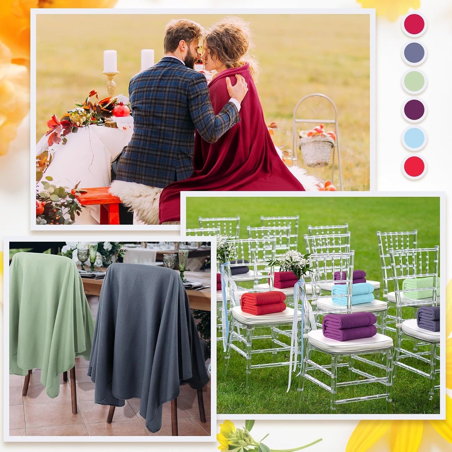 24 Packs Fleece Throw Blanket Soft Warm Lightweight Fleece Blanket Cozy Throw Bulk for Bed Couch Sofa Home Office Wedding Gifts Suitable for Seasons, 50 x 60 Inches(Novel Color)