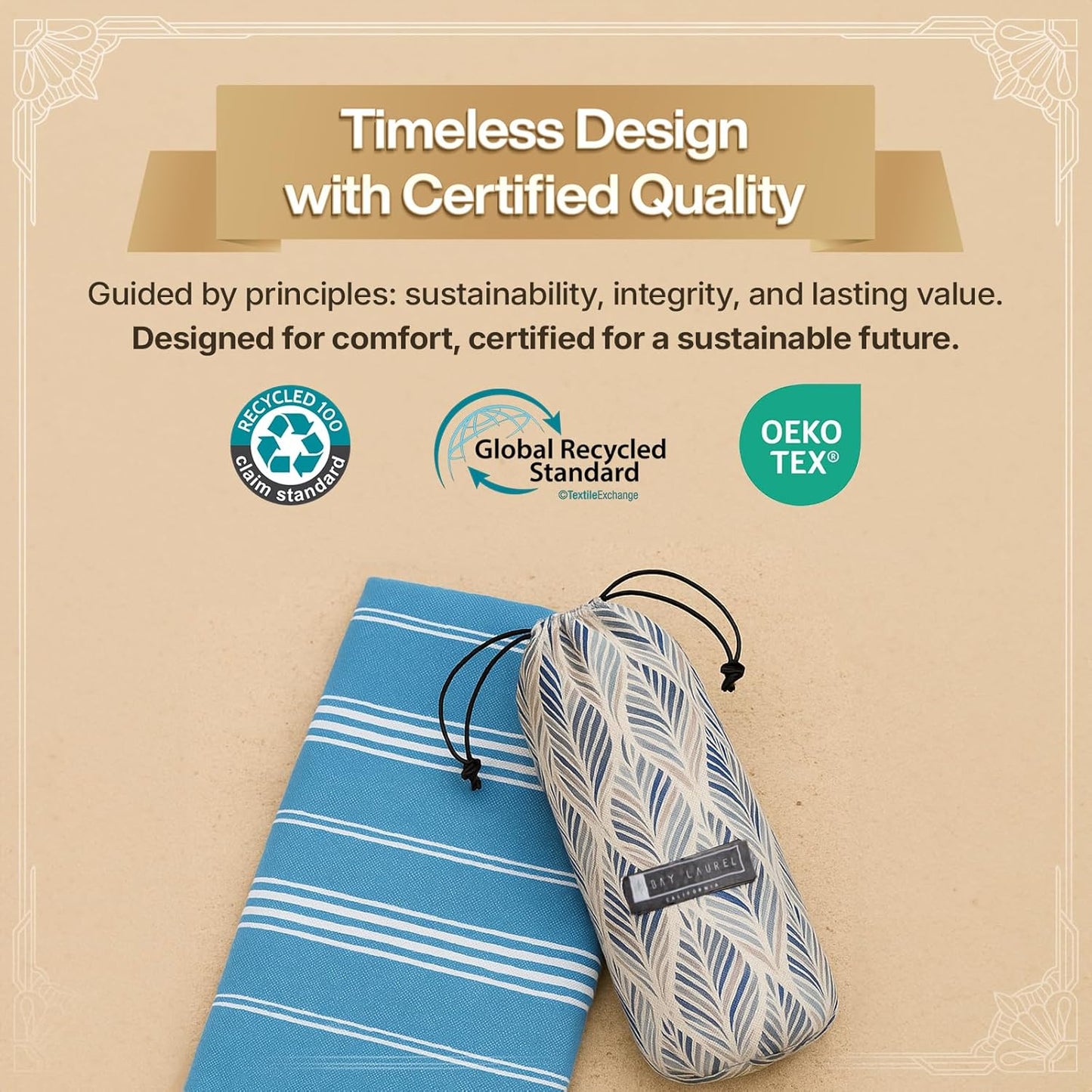 BAY LAUREL Turkish Beach Towel with Travel Bag 39 x 71 Quick Dry Sand Free Lightweight Large Oversized Towels Light - Pack of 4 (Pack of 4 - Denim Blue)