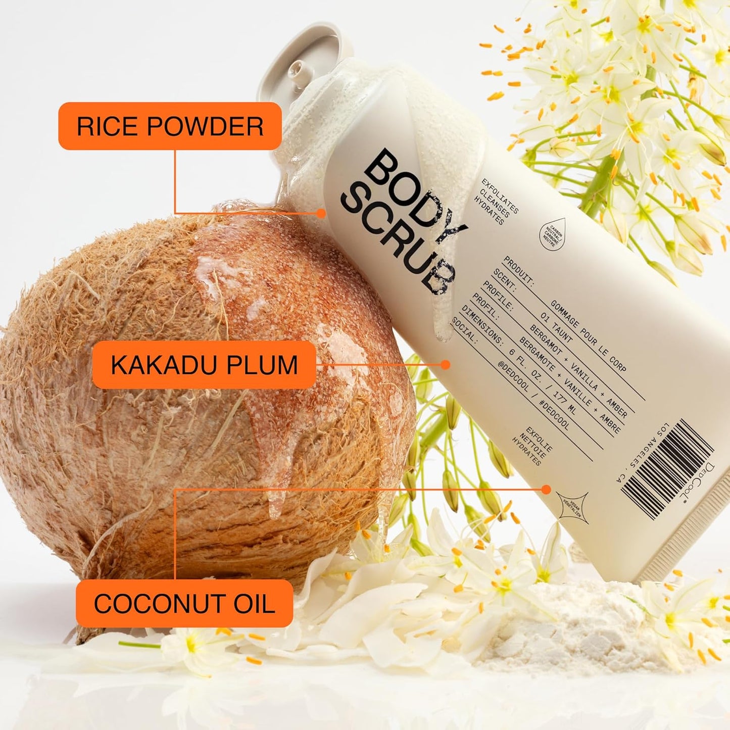 Dedcool Body Scrub Mini 2OZ Taunt – Gentle Exfoliating Formula with Rice Powder, Kakadu Plum & Coconut Oil