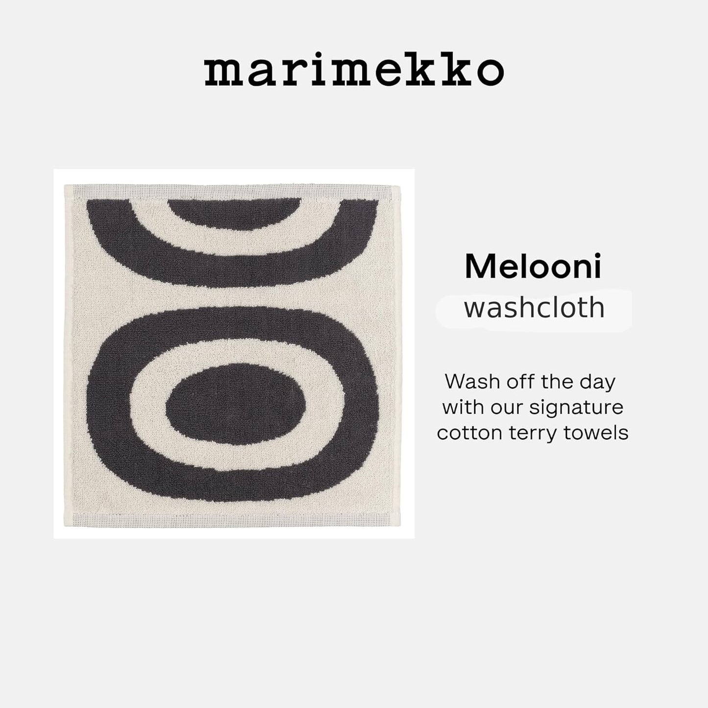 MARIMEKKO Melooni Terry Cotton Wash Cloth 12 x 12